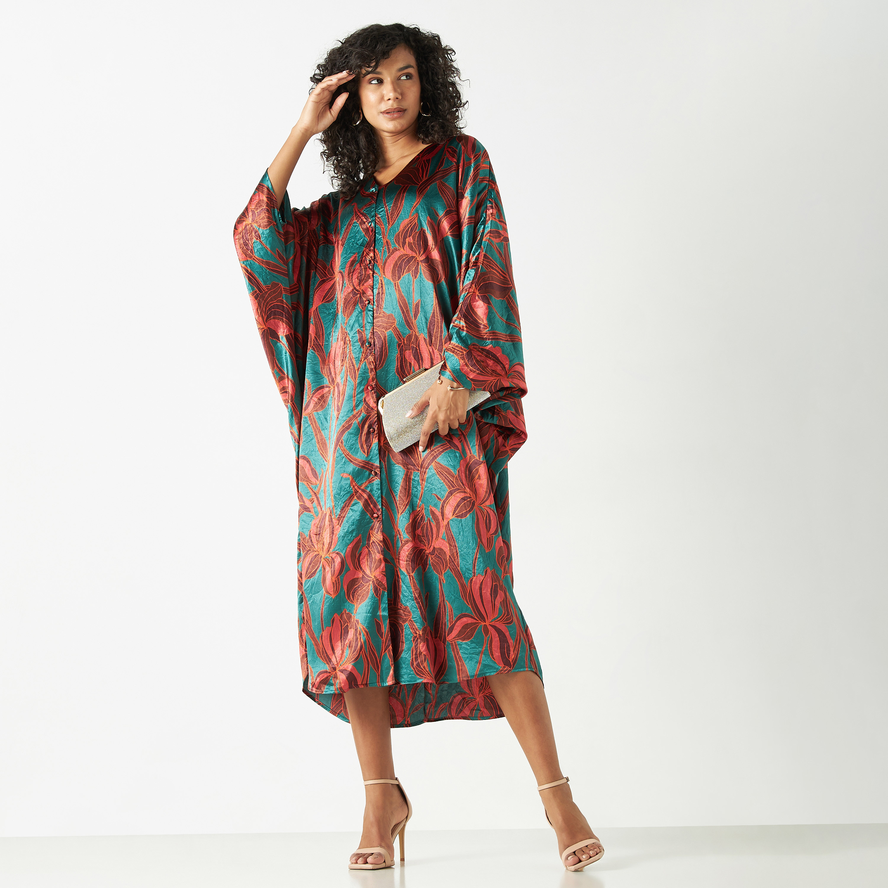 Floral caftan dress hotsell