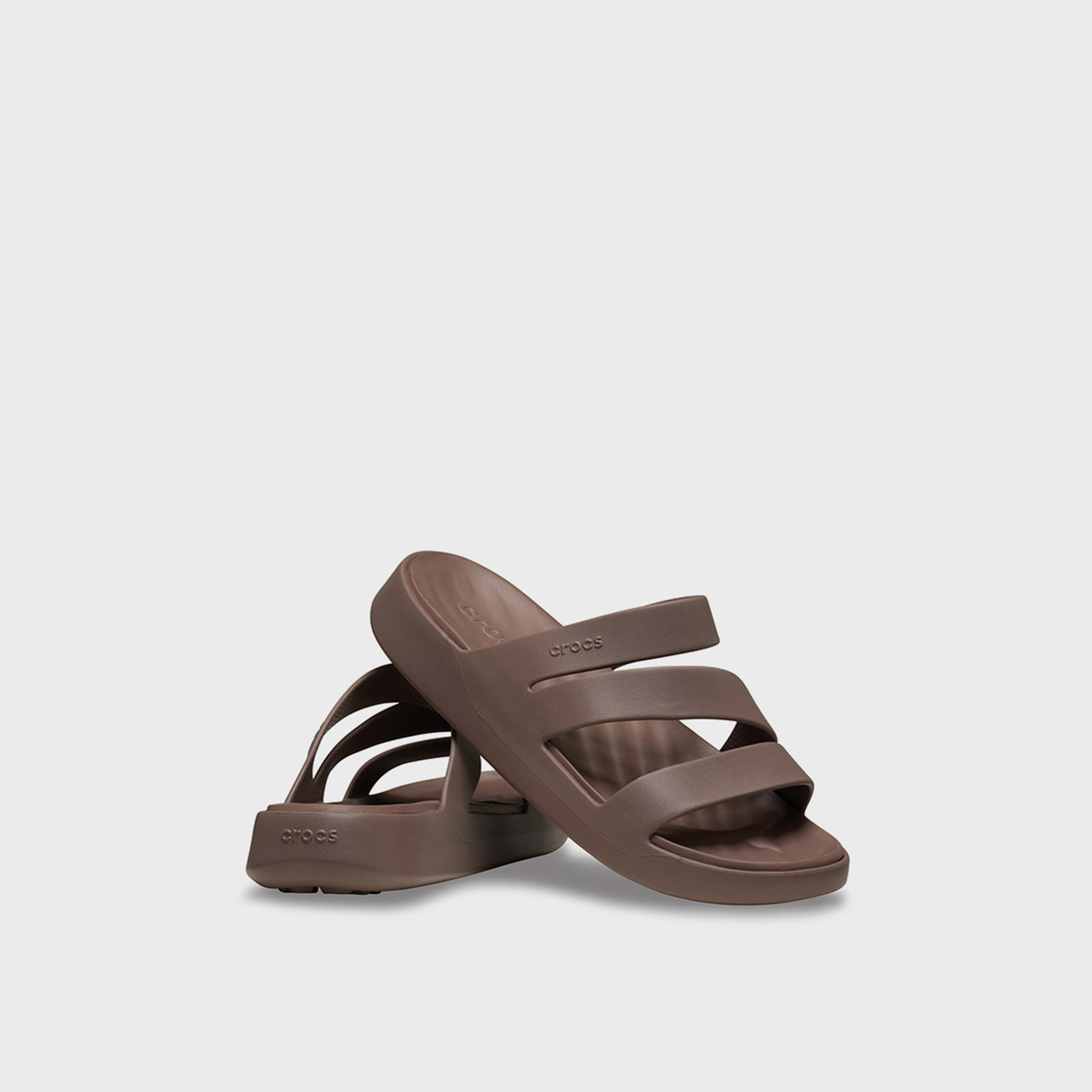 Crocs Women's Slip On Getaway Strappy Slide Sandals | 209587-0LF-women-shoes-sandals-flats-image-1