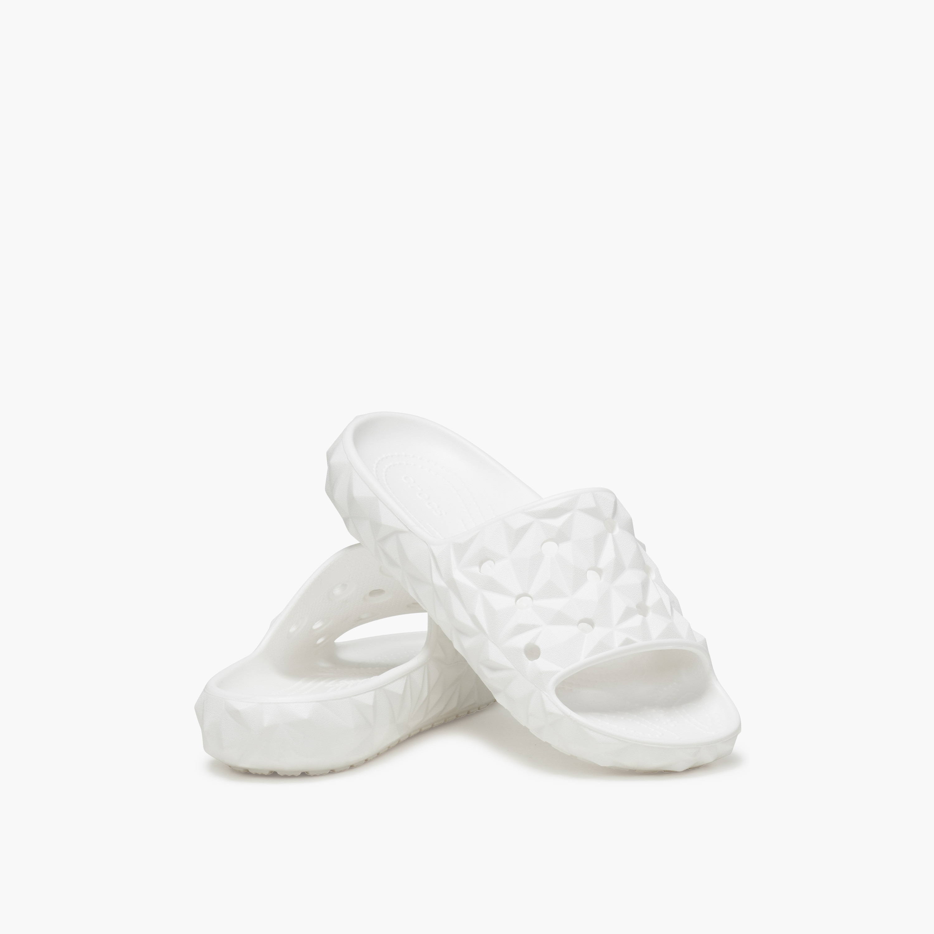 Crocs Women's Slip On Classic Geometric Slide v2 Slides | 209608-100-women-shoes-flipflopsandslides-image-1