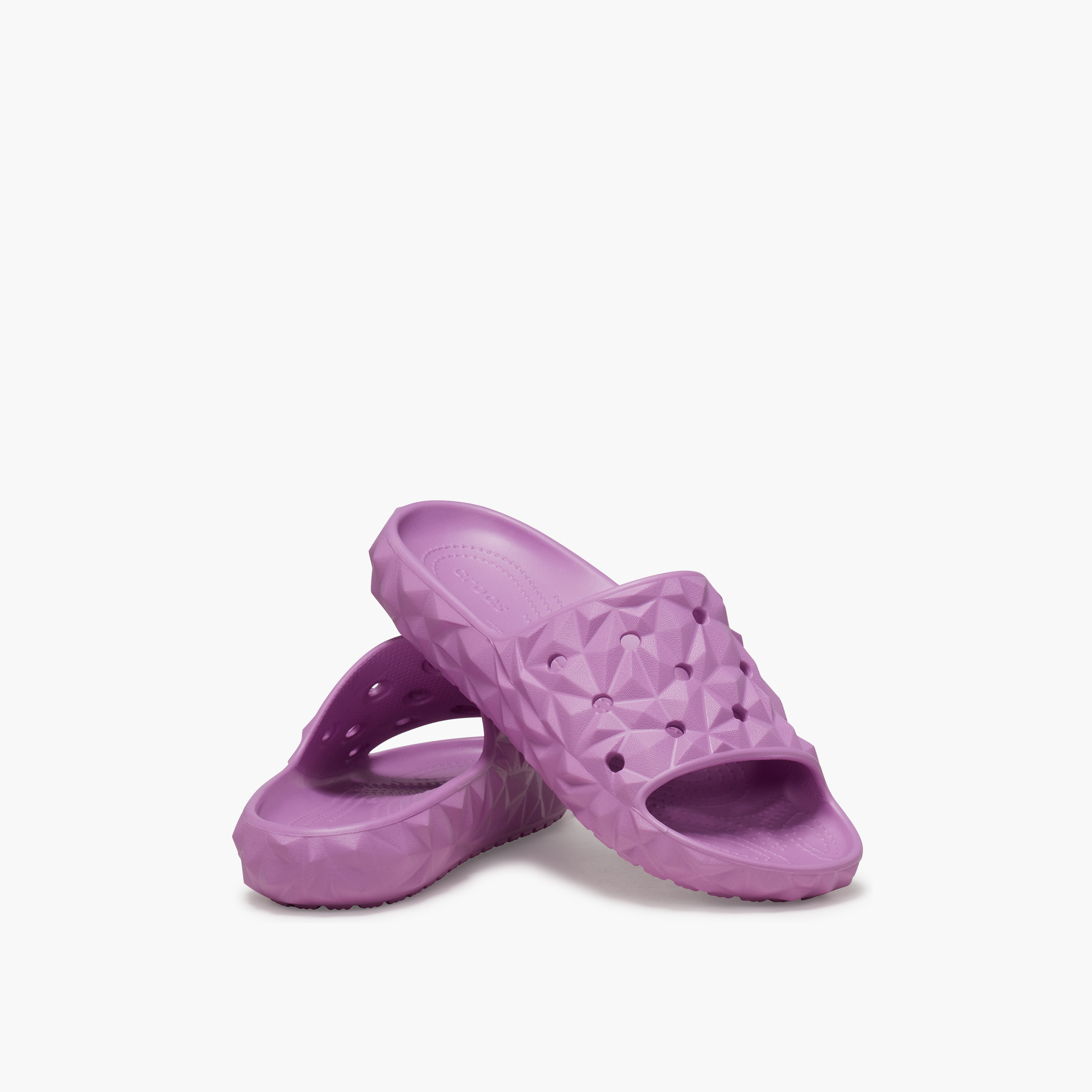 Crocs Women's Slip On Classic Geometric Slide v2 Slides | 209608-6WQ-women-shoes-sandals-flats-image-1