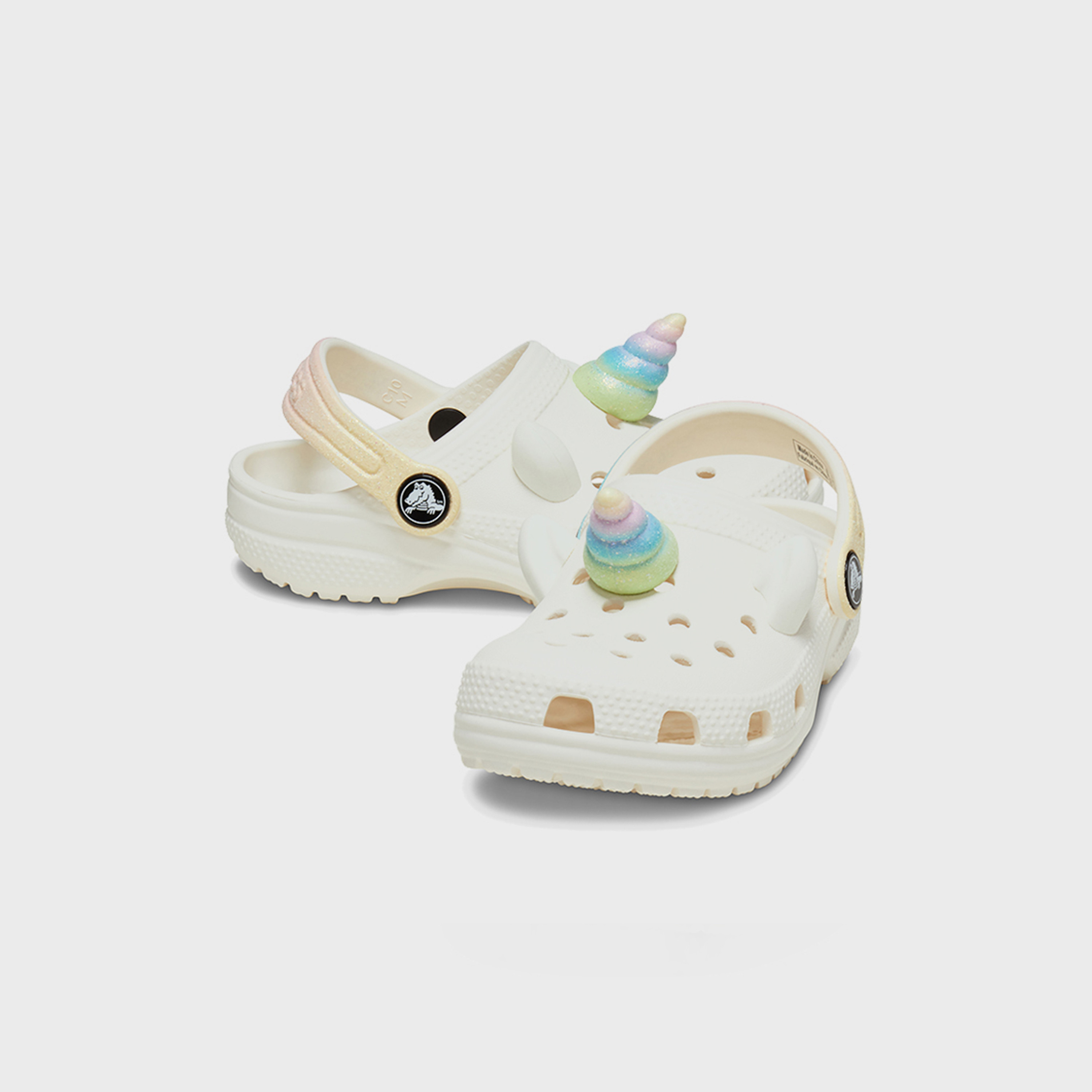 كروكس حذاء كلاسيكي سهل الارتداء بتصميم قوس قزح يونيكورن IAM للأطفال | 209701-0WV-girls-shoes-sandals-image-1