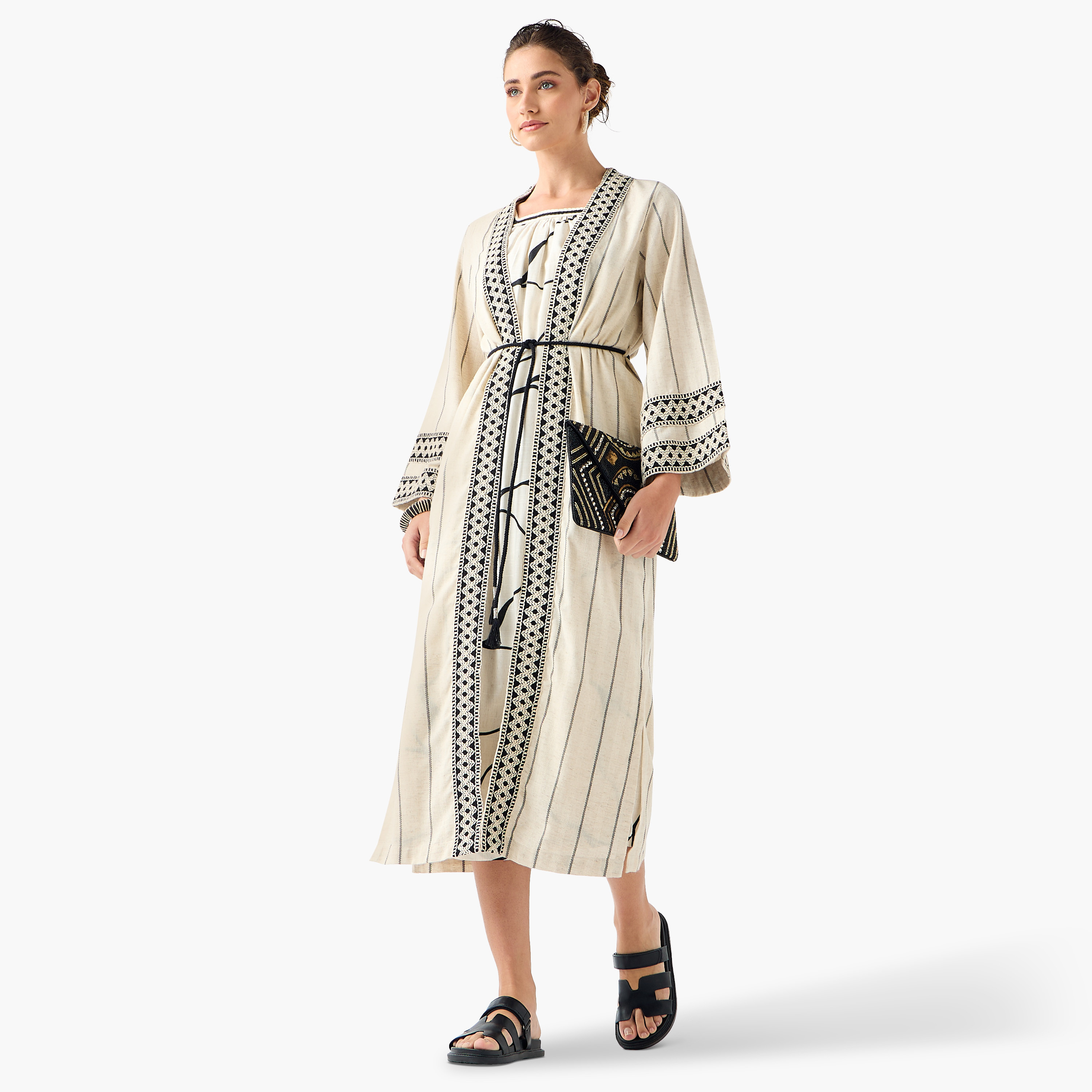Iconic Printed Cotton Dress with Longline Shrug-women-clothing-dresses-image-6
