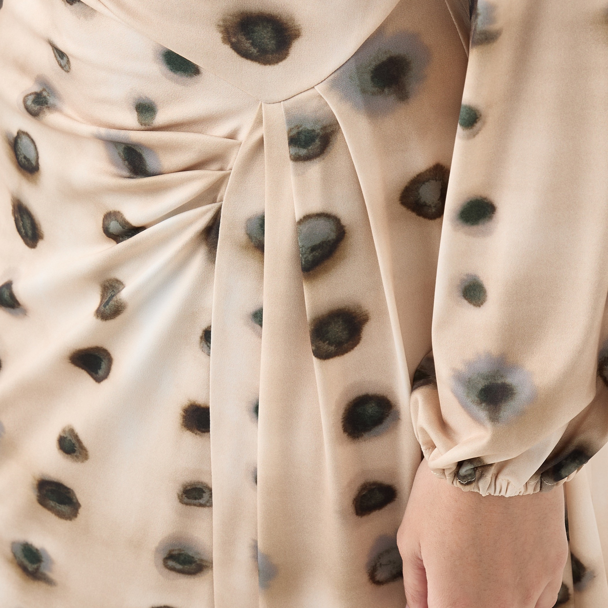 Iconic All-Over Print One Shoulder Dress with Drape Detail-women-clothing-dresses-image-5