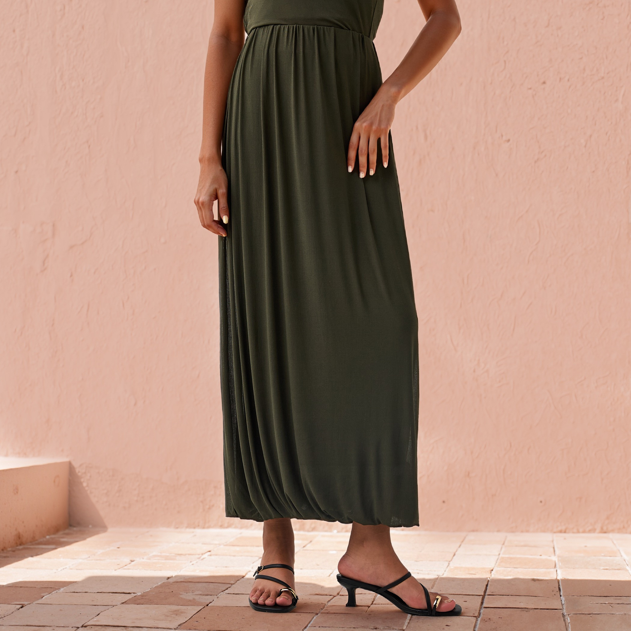 Iconic Balloon Hem Maxii Skirt with Elasticated Waistband-women-clothing-bottoms-skirts-image-1