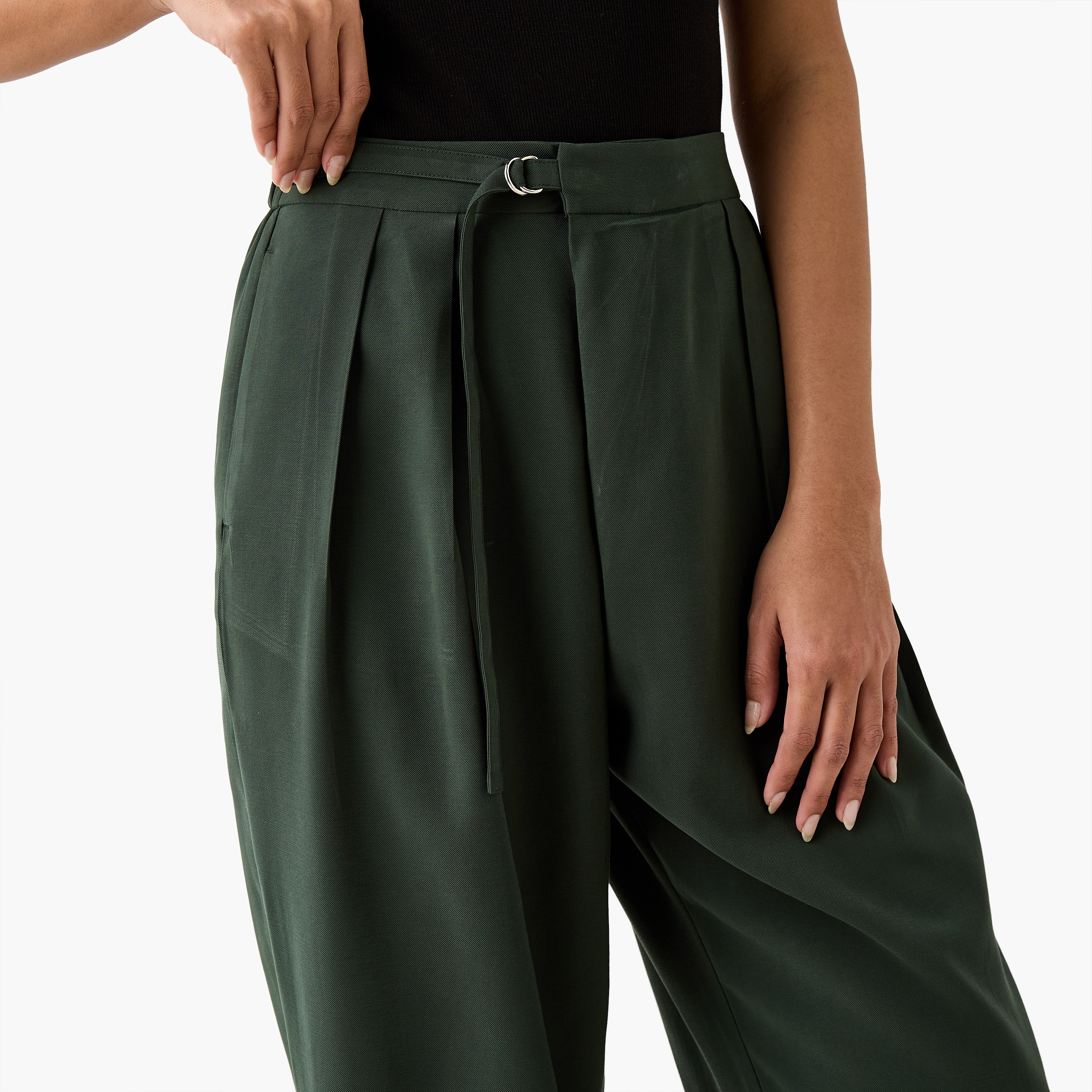 Iconic Relaxed Fit Pants with Buckle Detail and Pockets-women-clothing-bottoms-trousers-image-4