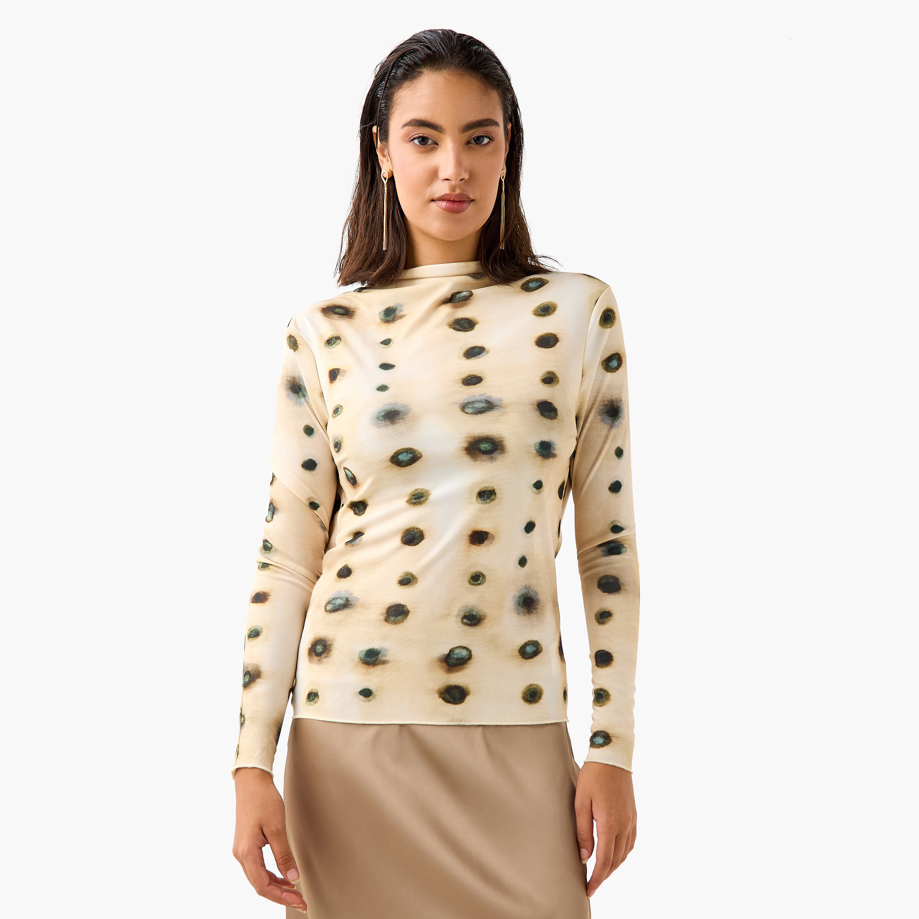 بلوزة بظهر مفتوح وأكمام طويلة من أيكونيك-women-clothing-shirtsandblouses-blouses-image-2