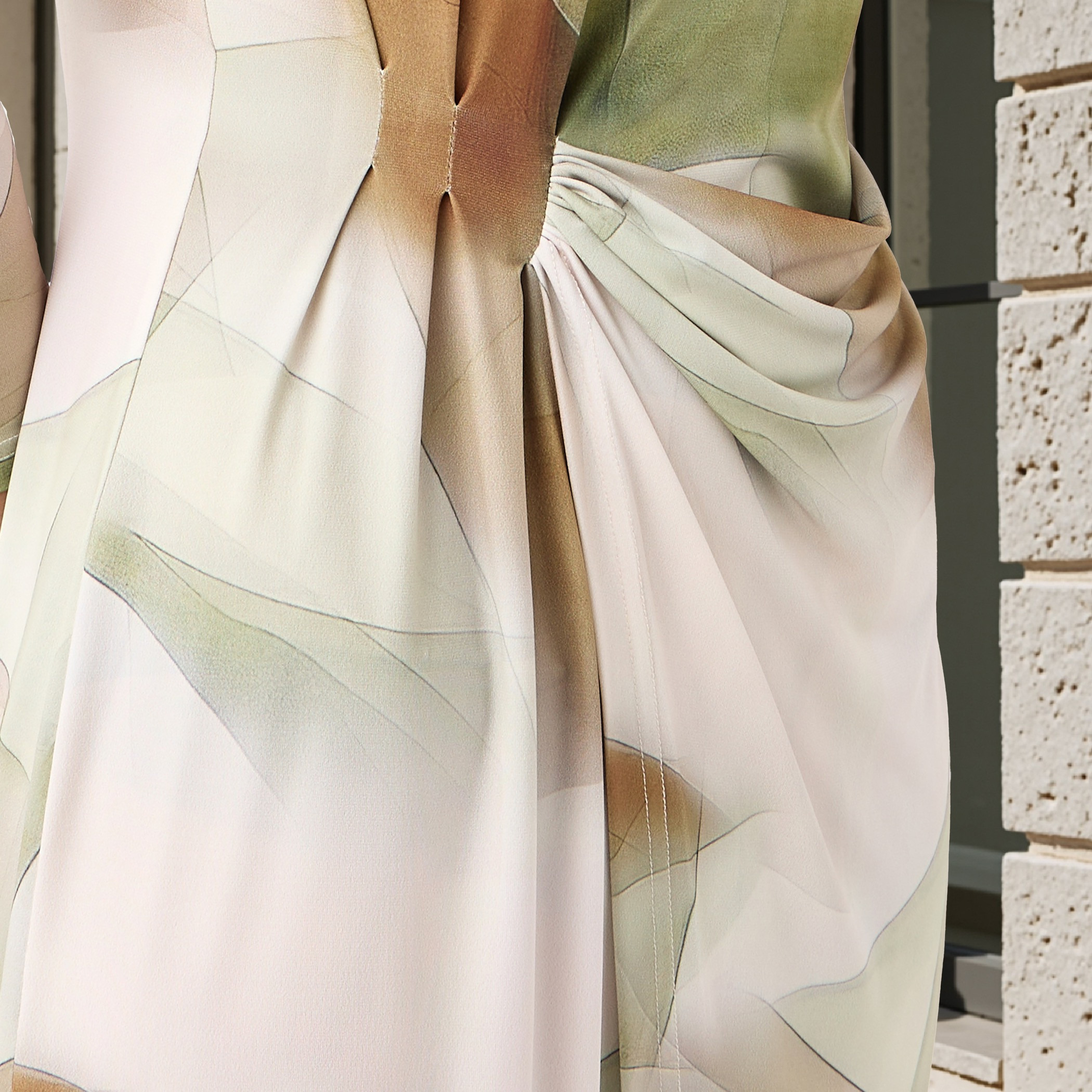 Iconic All-Over Print Dress with Drape Detail-women-clothing-dresses-image-10