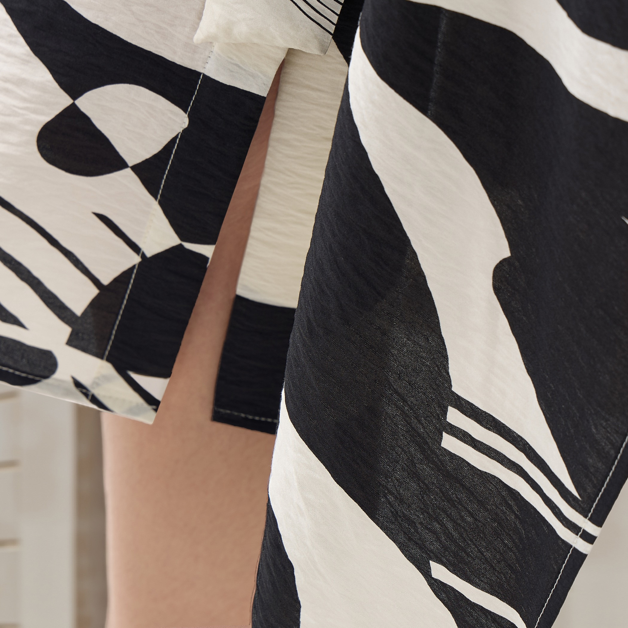 Iconic All-Over Print Shirt Dress with Knot Detail-women-clothing-dresses-image-5