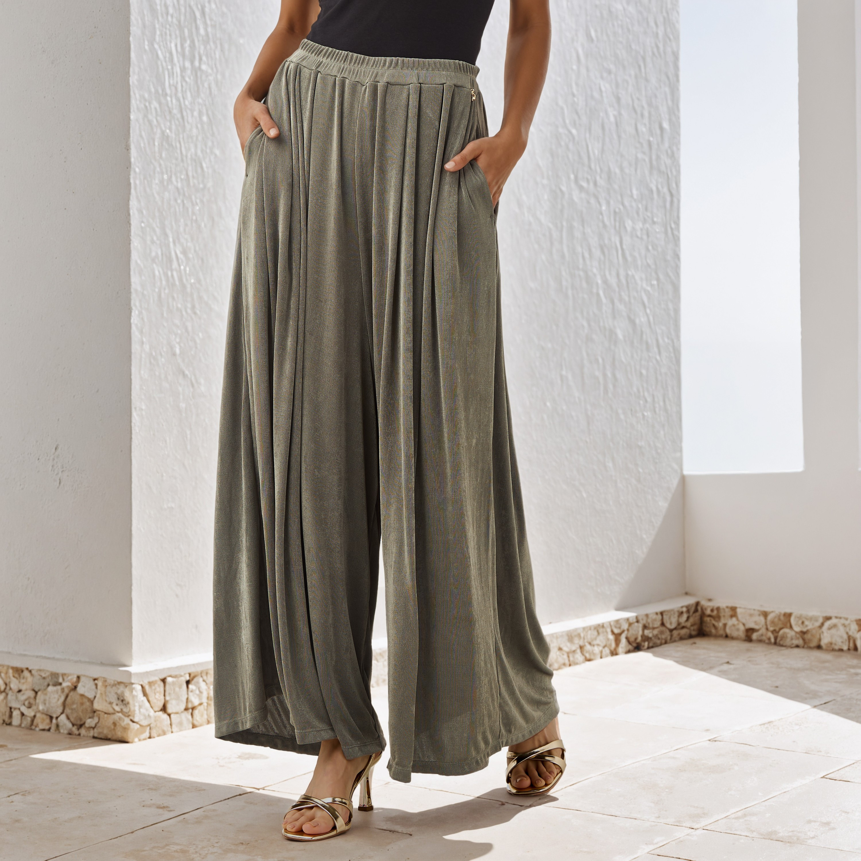 Iconic Draped Relaxed Fit Flexi Waist Pants-women-clothing-trousers-image-1