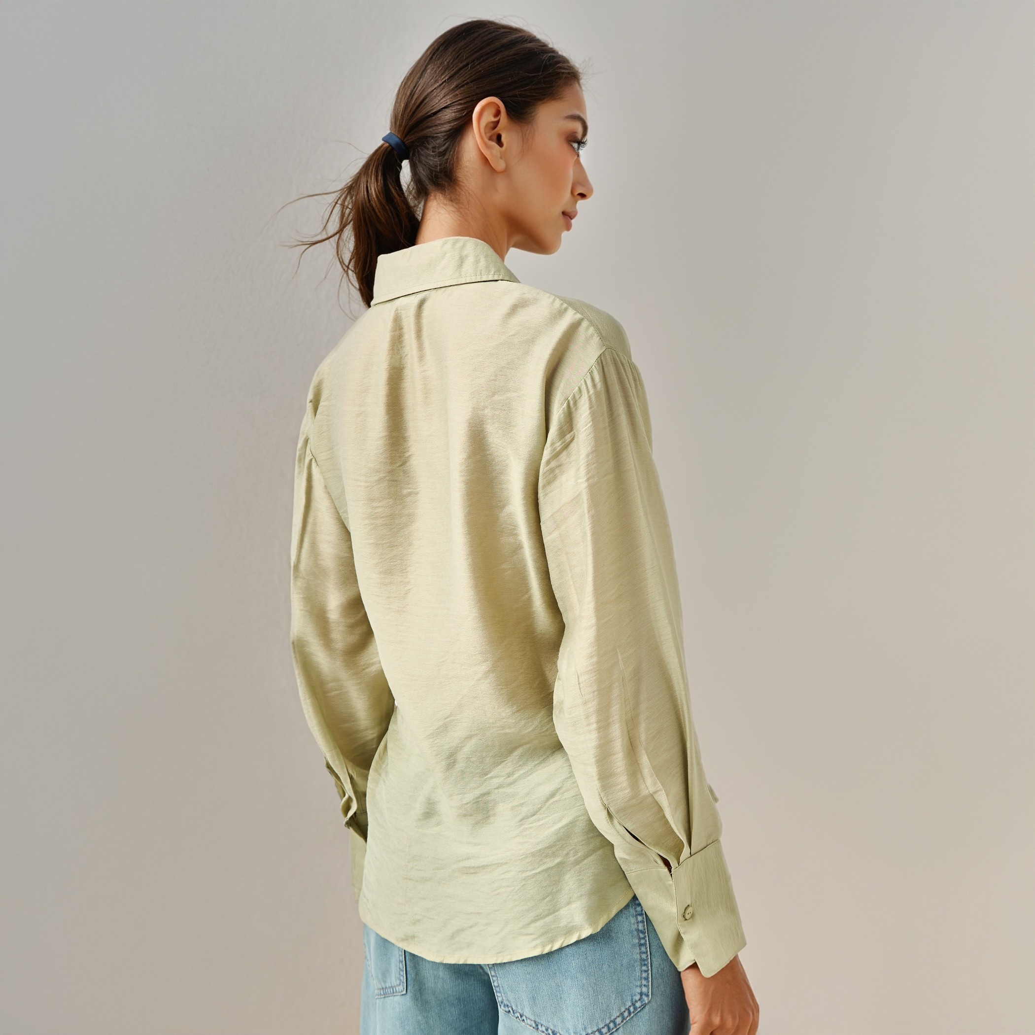 Iconic Regular Fit Knot Detail Collared Shirt-women-clothing-shirtsandblouses-shirts-image-3