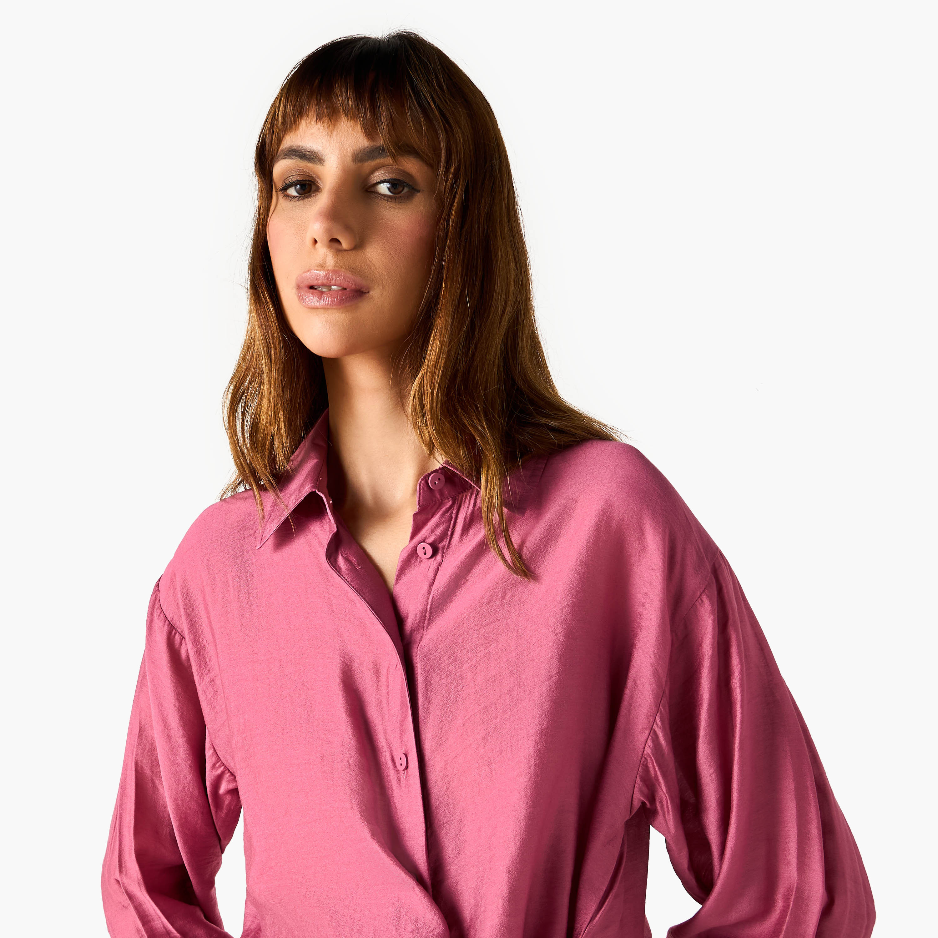 Iconic Regular Fit Knot Detail Collared Shirt-women-clothing-shirtsandblouses-shirts-image-4