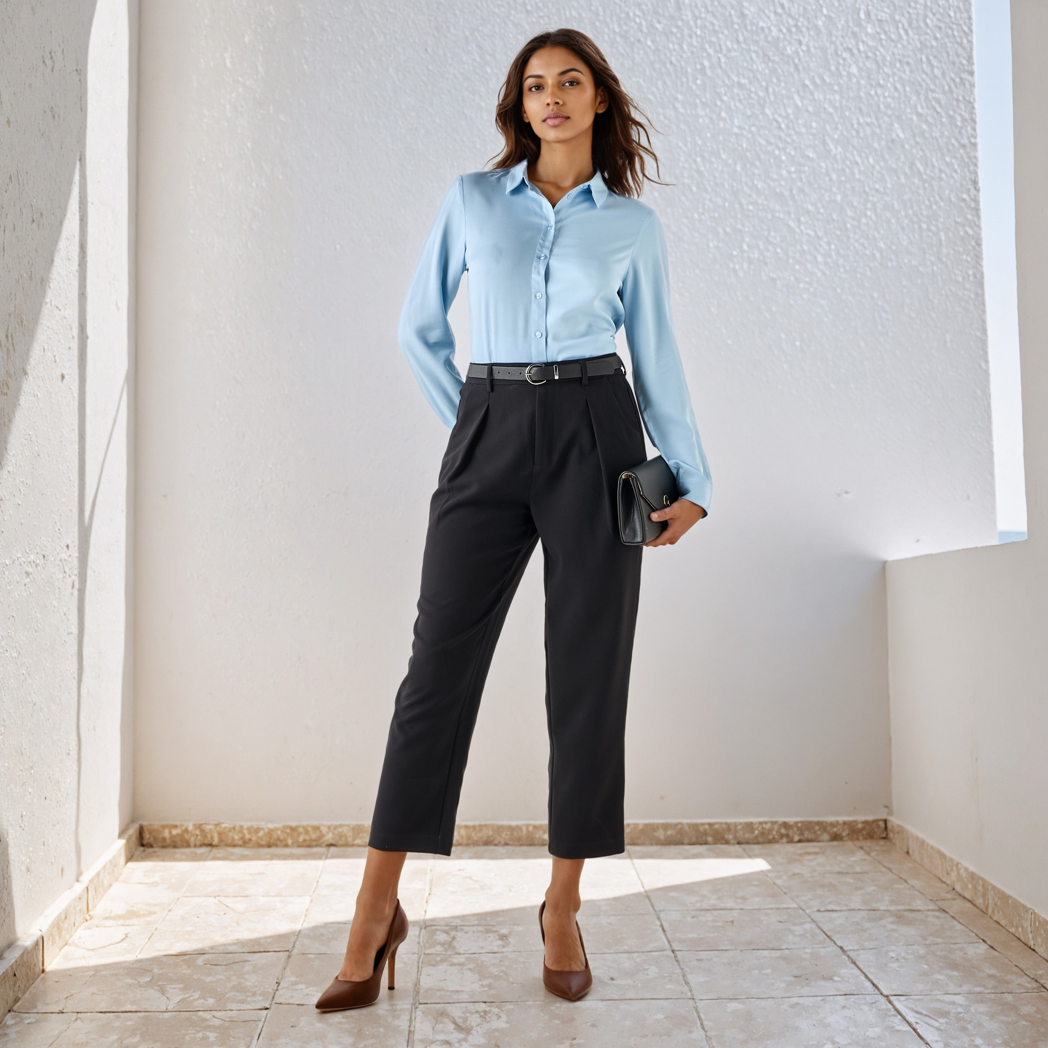 Iconic Regular Fit Belted Pegged Pants with Pockets-women-clothing-bottoms-trousers-image-2