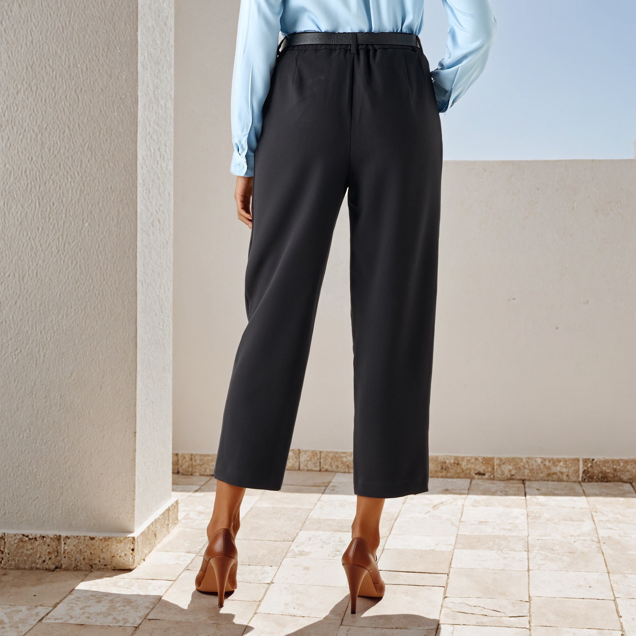 Iconic Regular Fit Belted Pegged Pants with Pockets-women-clothing-bottoms-trousers-image-3