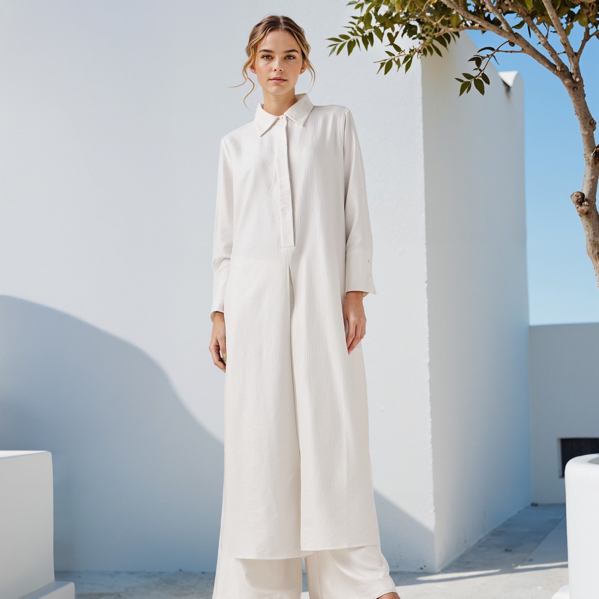 Buy Iconic Textured Collared Tunic Online | Centrepoint UAE