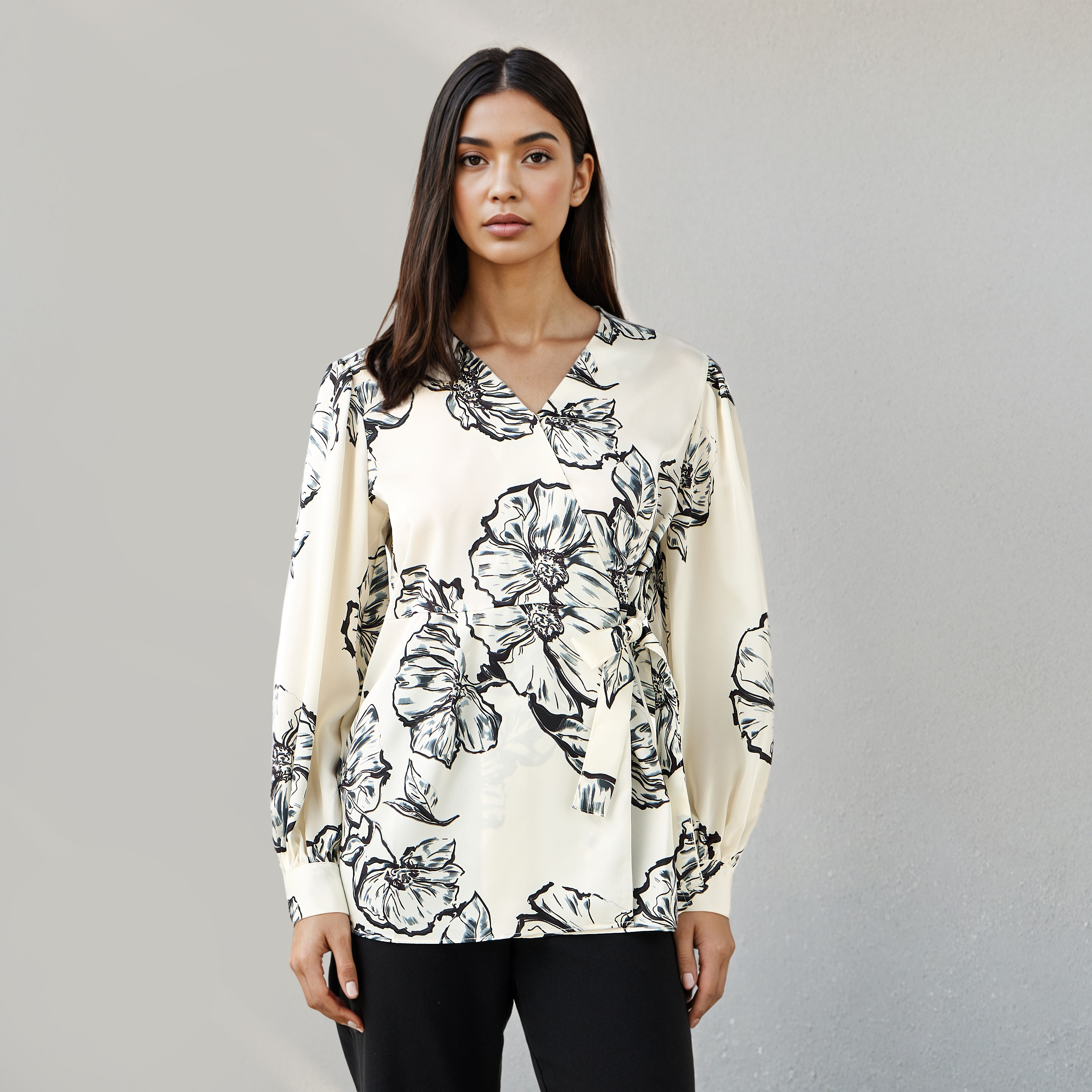 Iconic Relaxed Fit Floral Print Wrap Top-women-clothing-shirtsandblouses-blouses-image-1