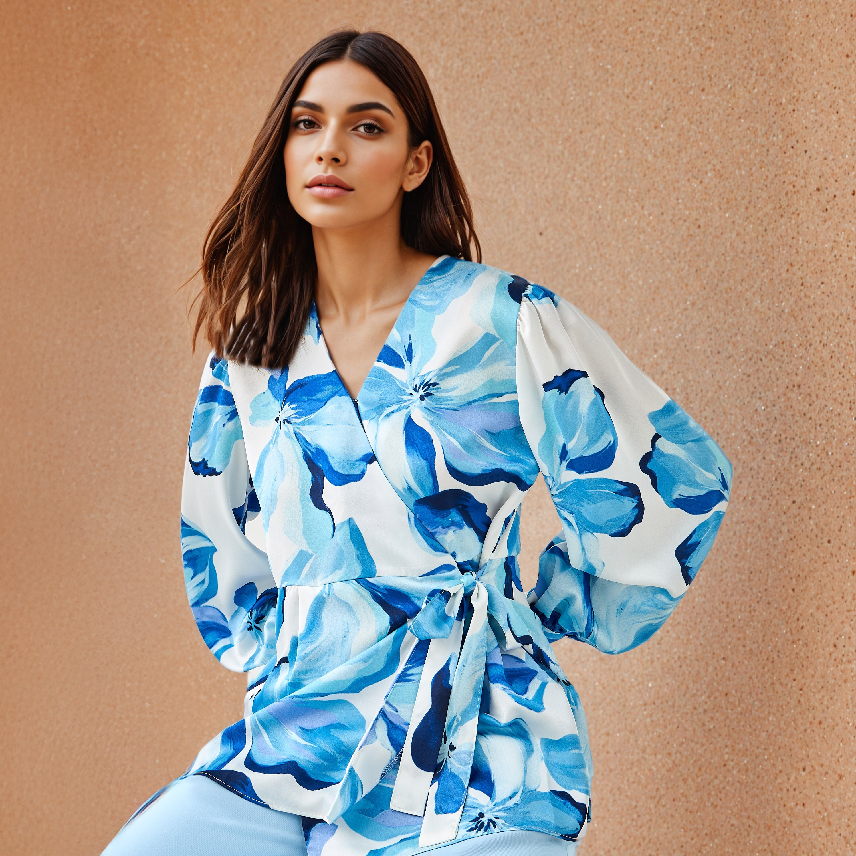 Iconic Relaxed Fit Floral Print Wrap Top-women-clothing-shirtsandblouses-blouses-image-1