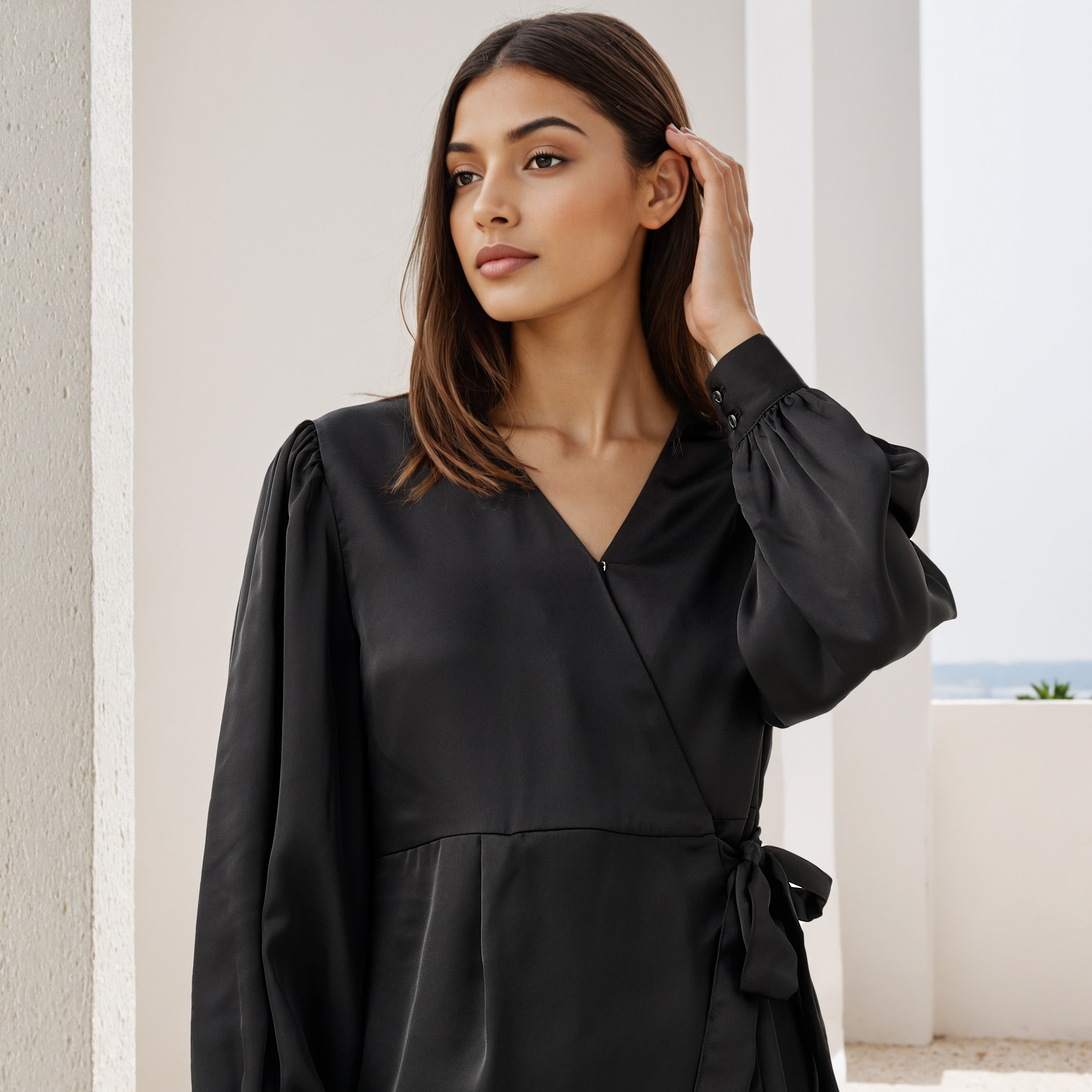Iconic Relaxed Fit V-Neck Wrap Top-women-clothing-shirtsandblouses-blouses-image-4