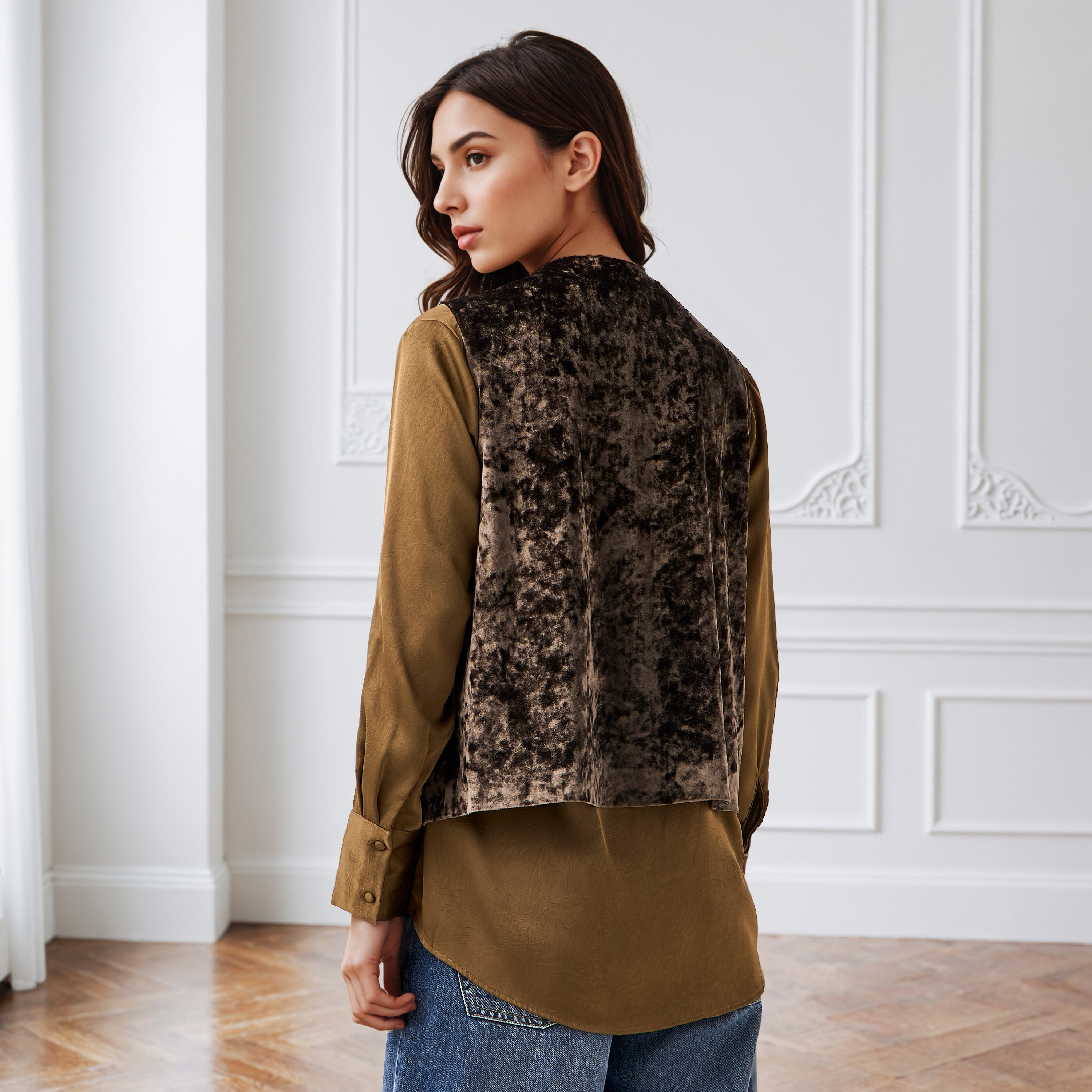 Iconic Regular Fit Shirt with Velvet Coat Sequin Embroidered-women-clothing-shirtsandblouses-shirts-image-4