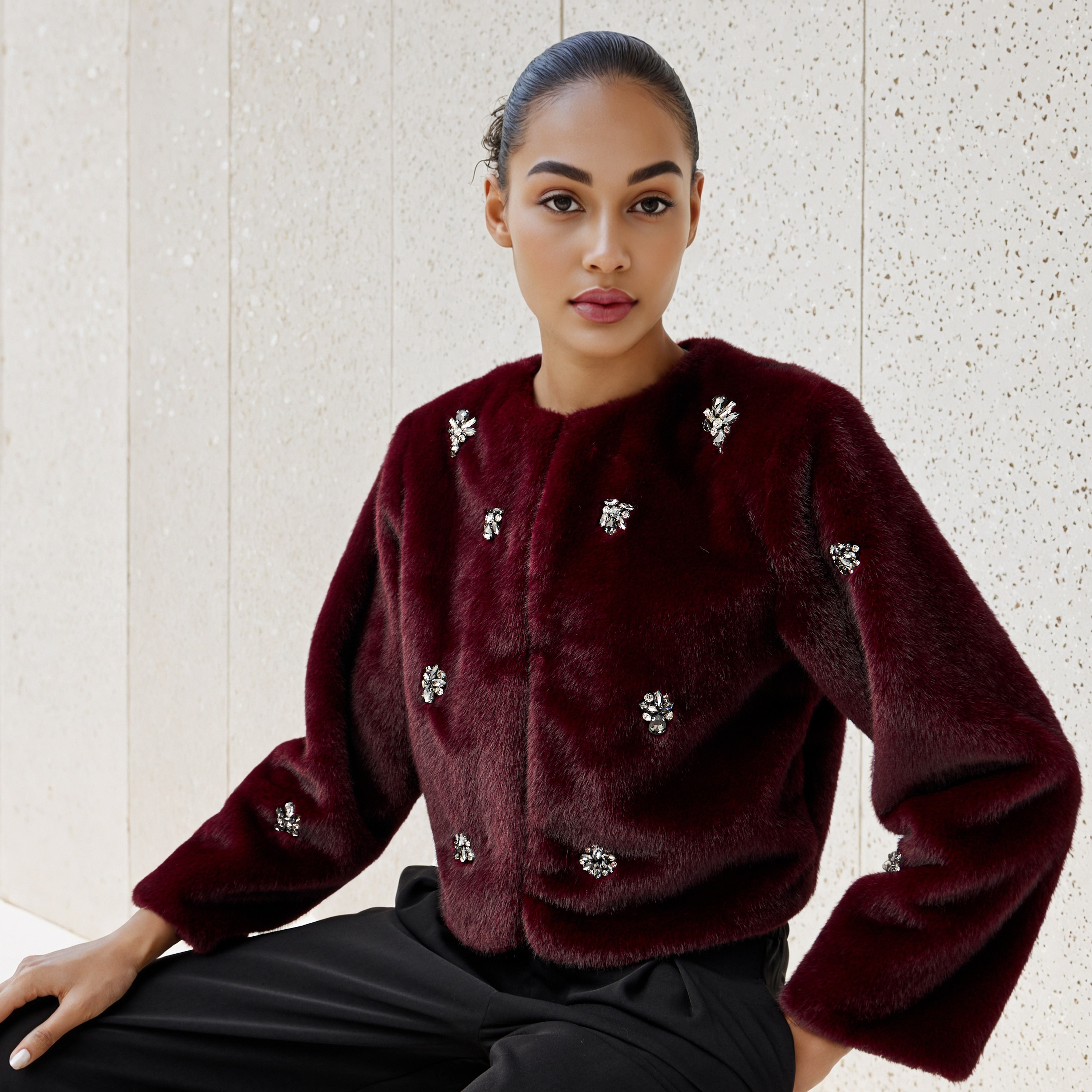 Iconic Embellished Faux Fur Jacket-women-winterwear-coatsandjackets-jackets-image-1