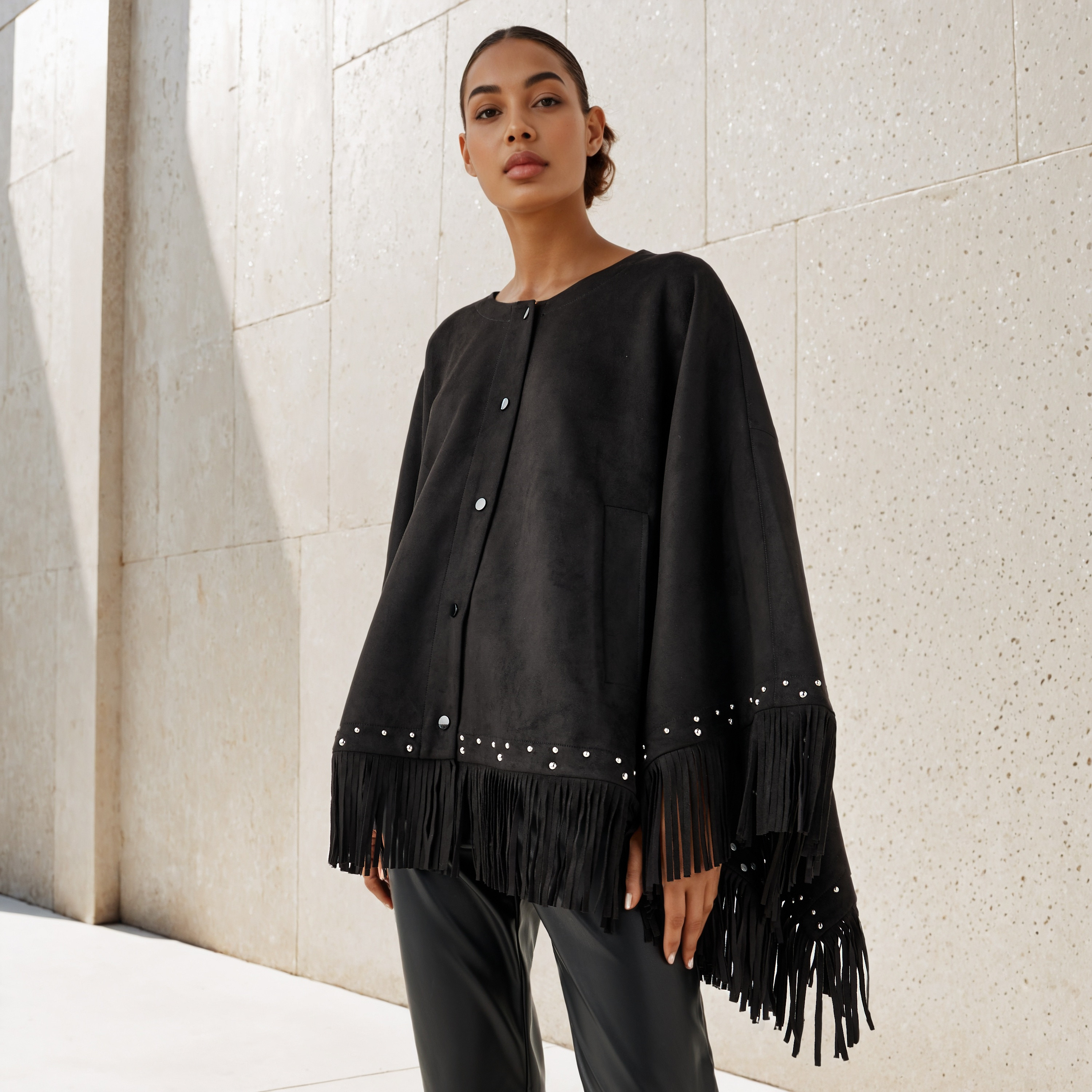 Iconic Embellished Fringed Poncho-women-winterwear-cardigansandjumpers-cardigans-image-1