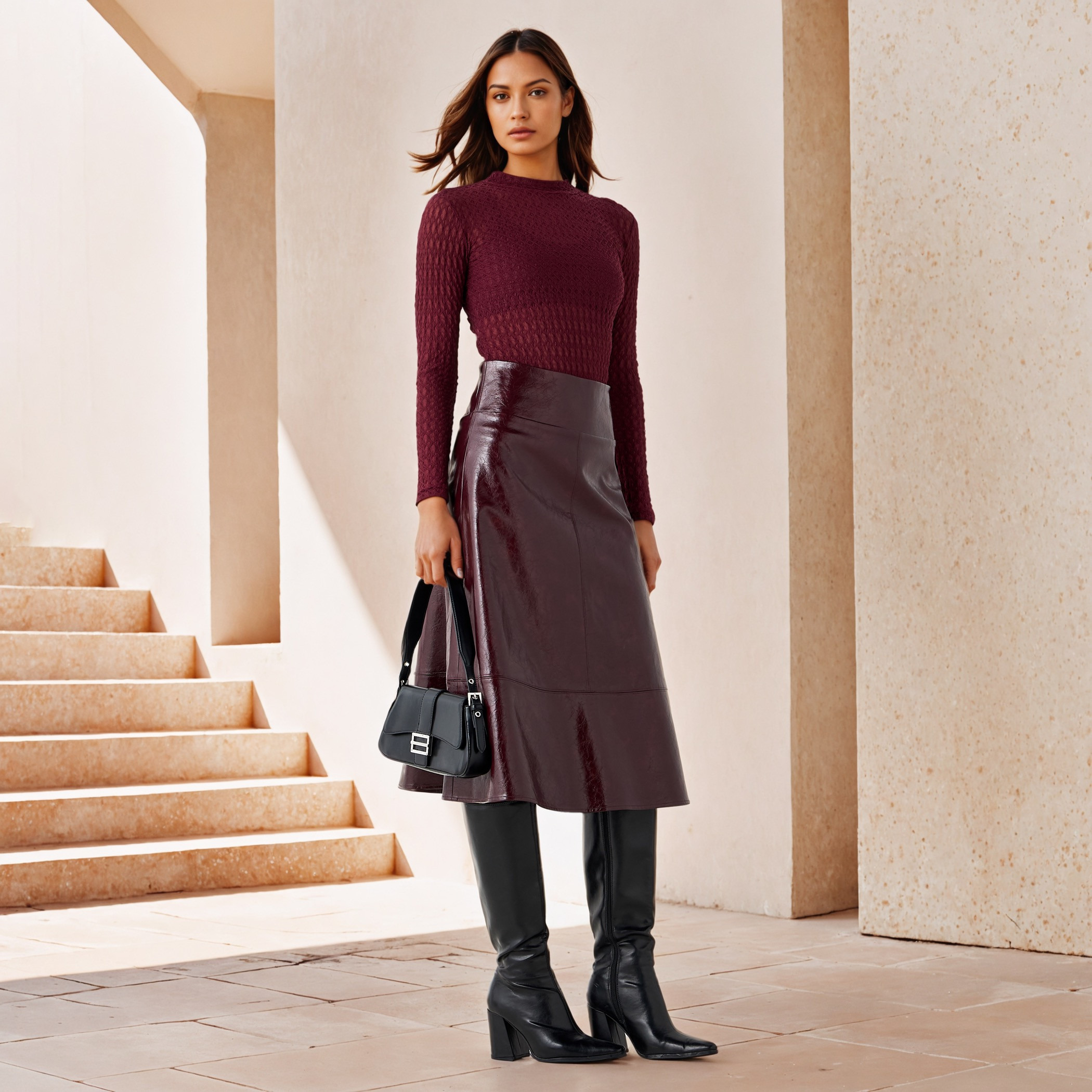 Iconic Textured A-Line Midi Skirt-women-clothing-bottoms-skirts-image-2