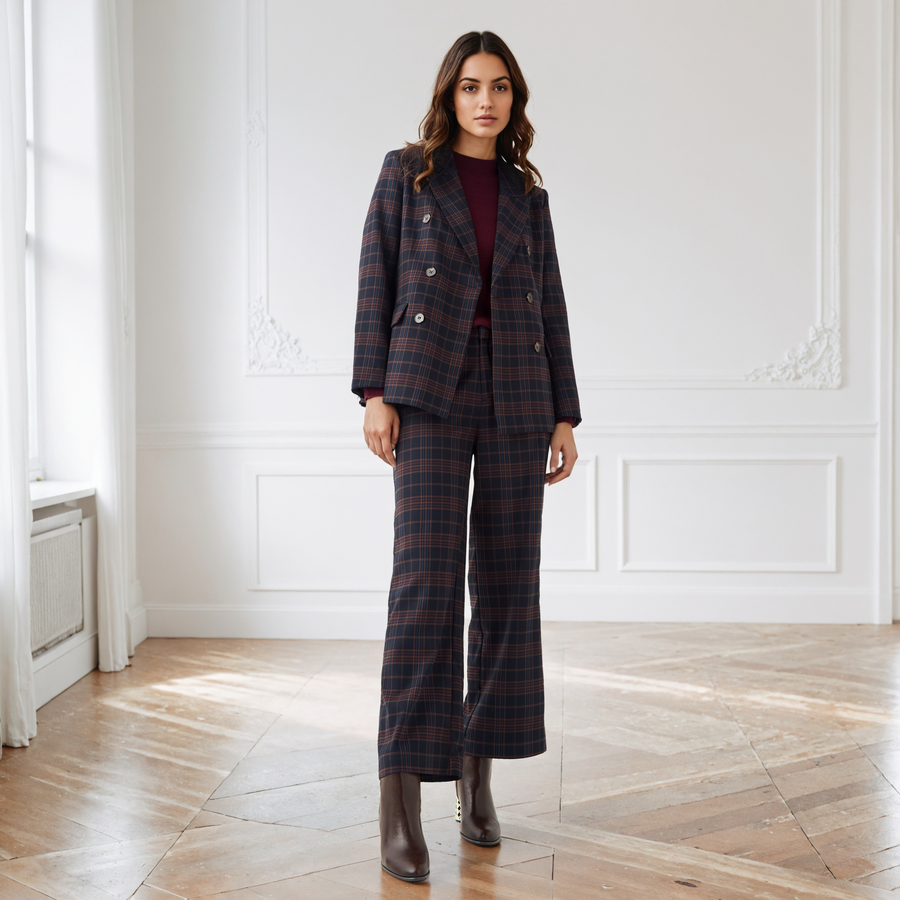 Iconic Checked Peak Lapel Jacket-women-winterwear-coatsandjackets-jackets-image-2