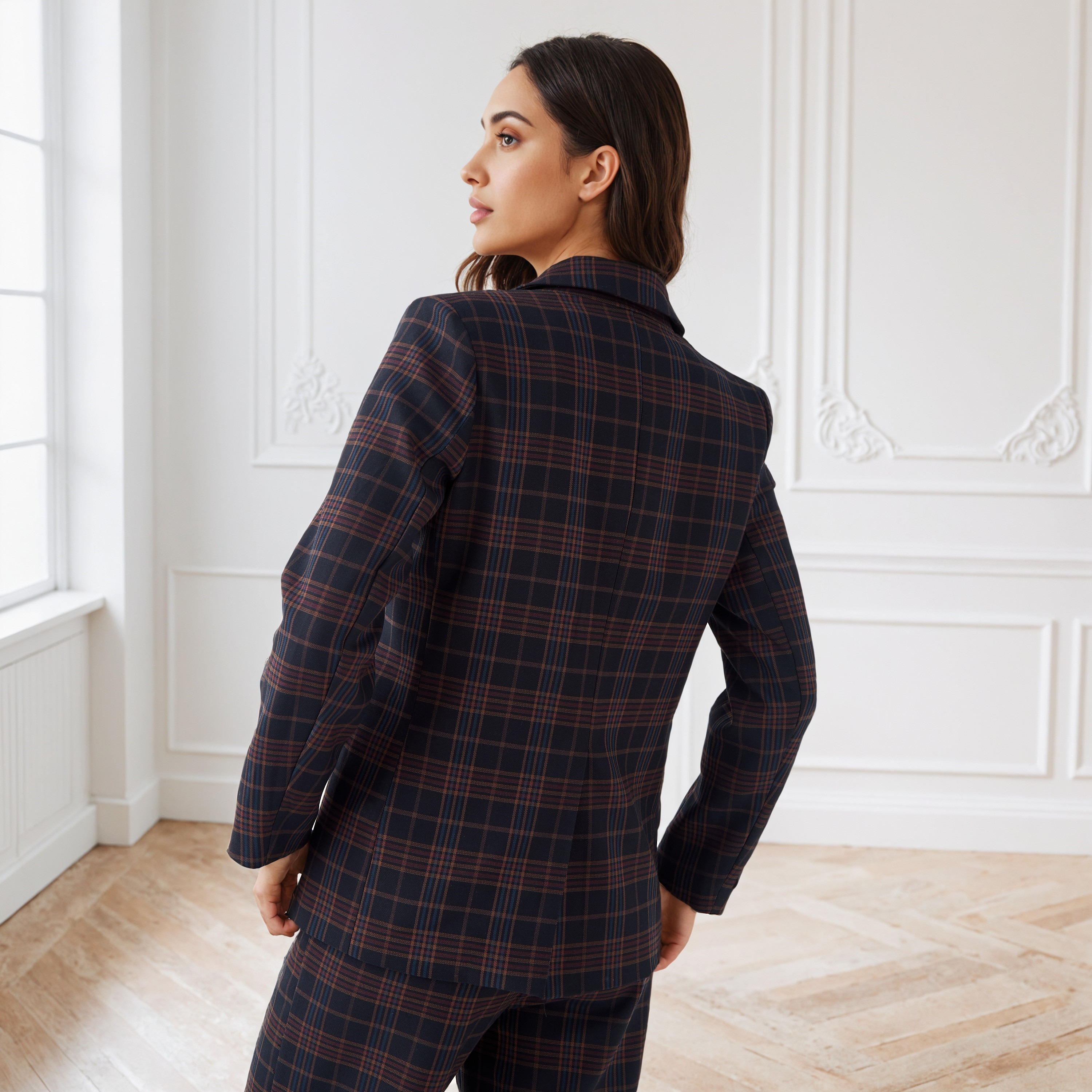 Iconic Checked Peak Lapel Jacket-women-winterwear-coatsandjackets-jackets-image-3