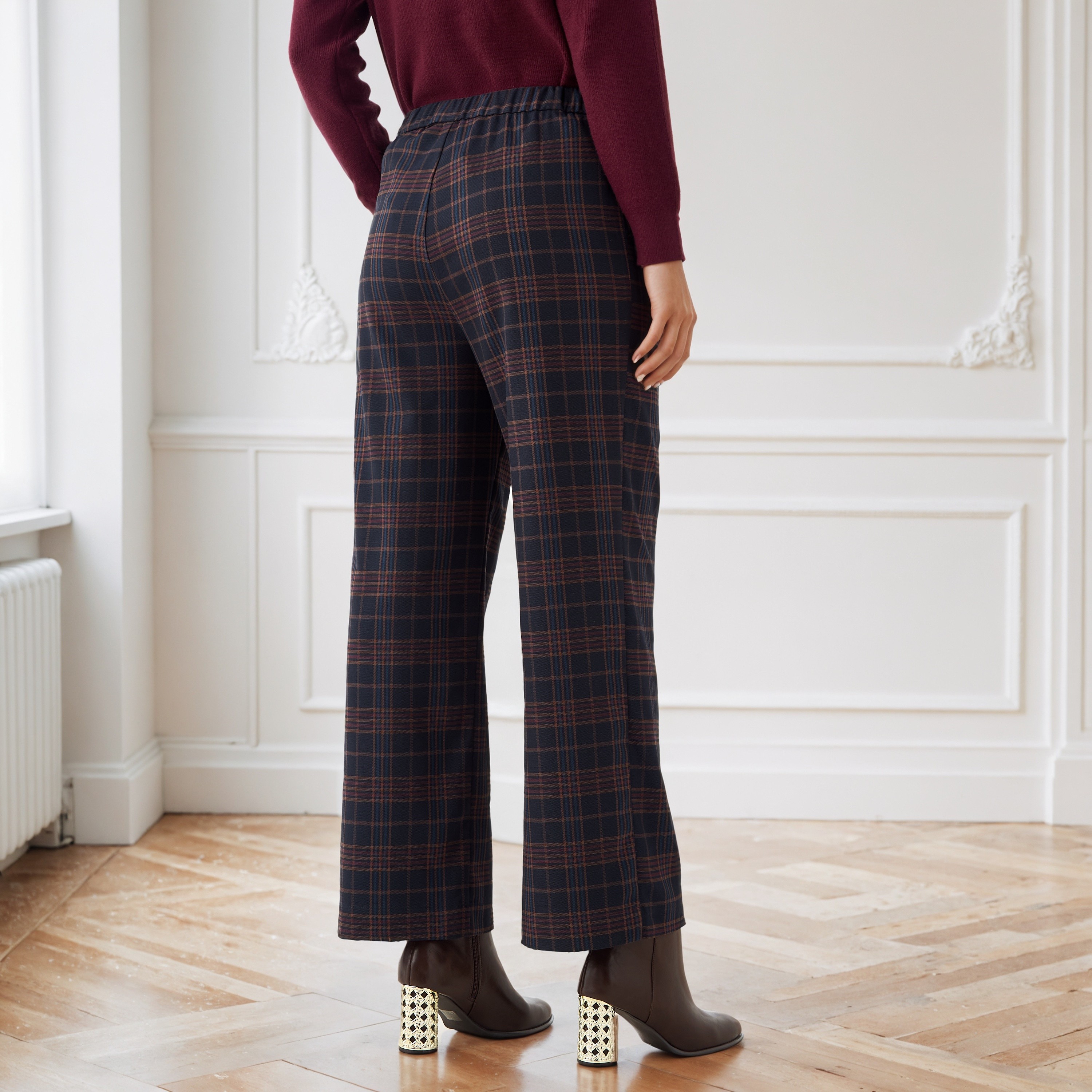 Iconic Checked Relaxed Fit Pants with Pockets-women-clothing-bottoms-trousers-image-3