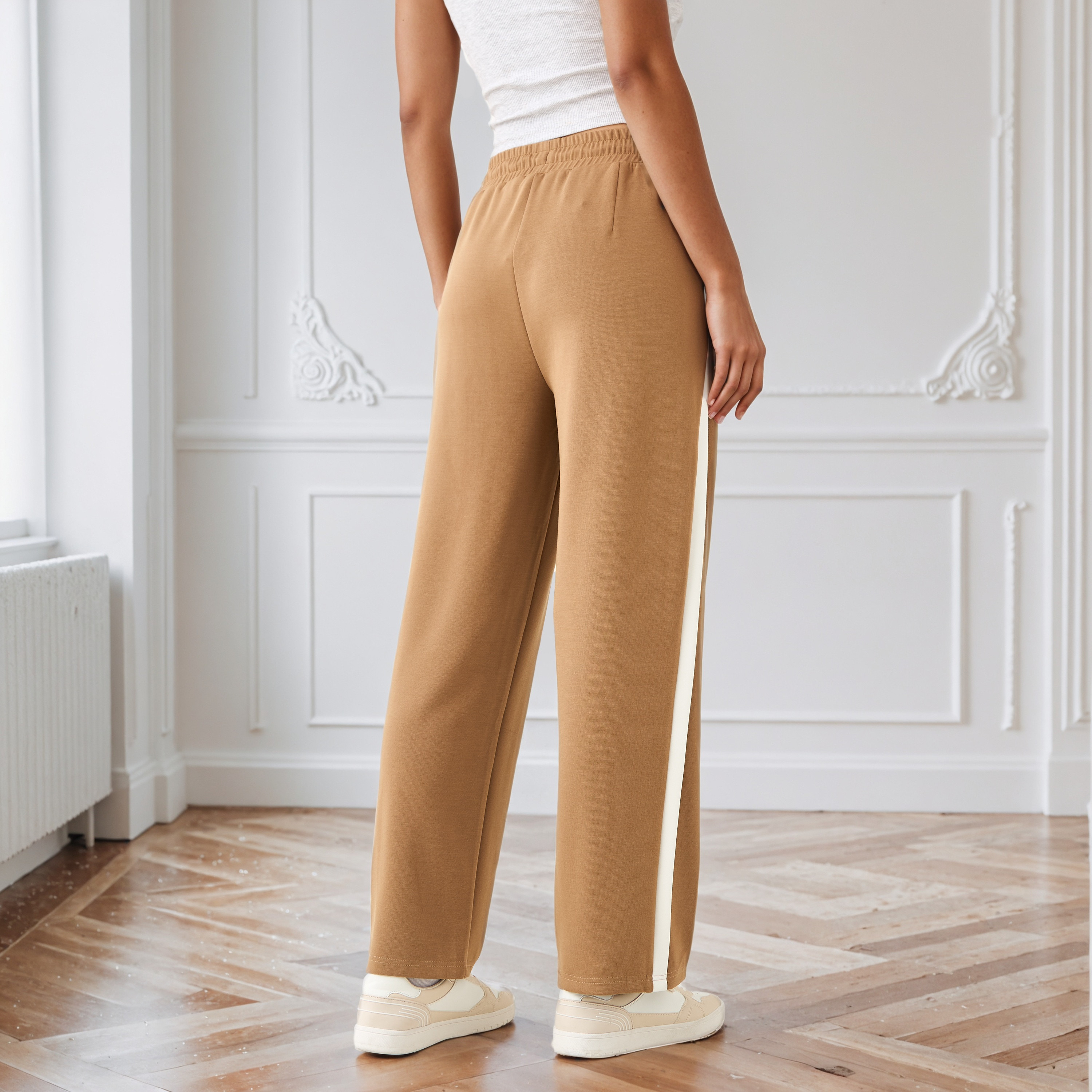 Iconic Tape Accent Relaxed Fit Flexi Waist Pants-women-clothing-bottoms-trousers-image-3