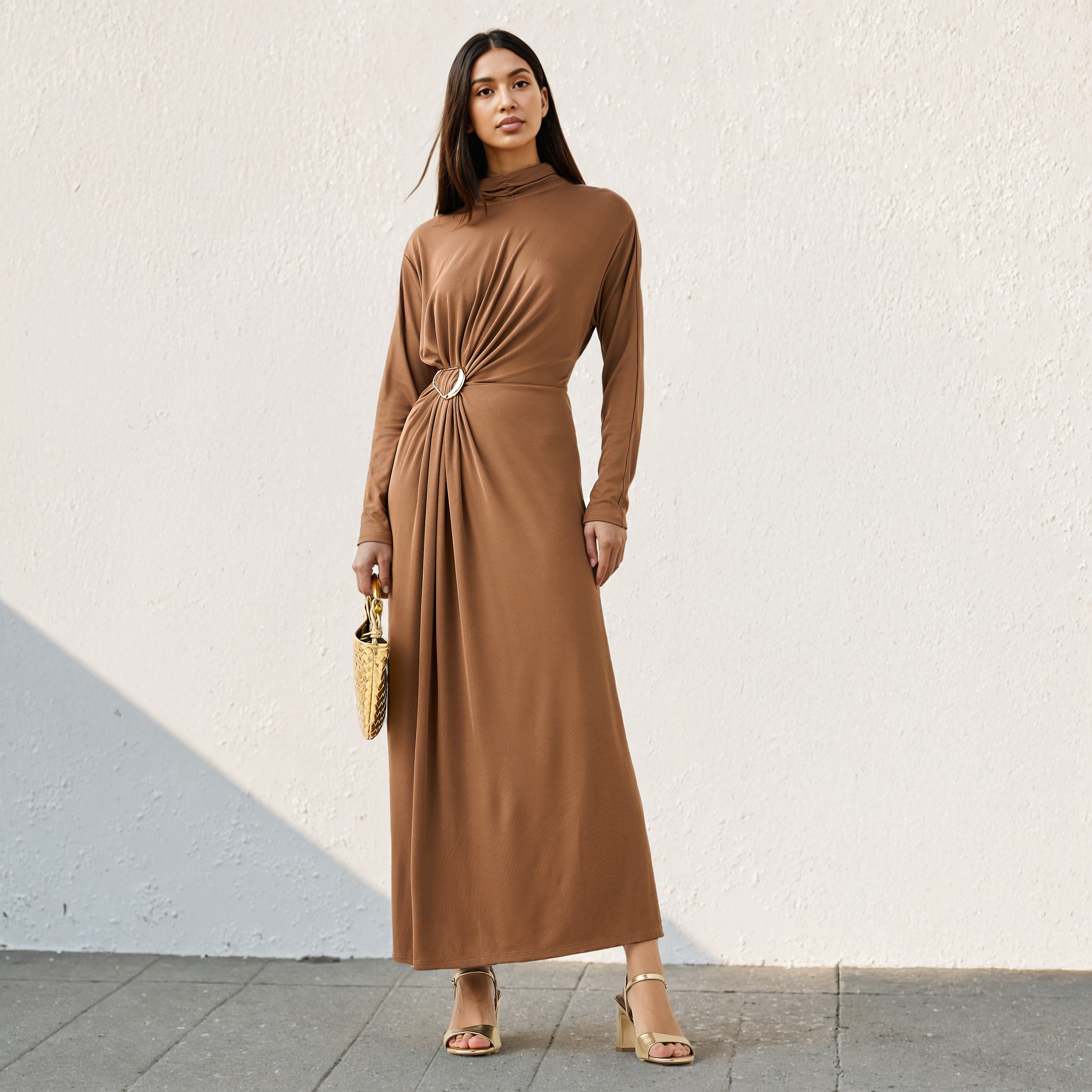 Iconic High Neck Draped Dress-women-clothing-dresses-image-1