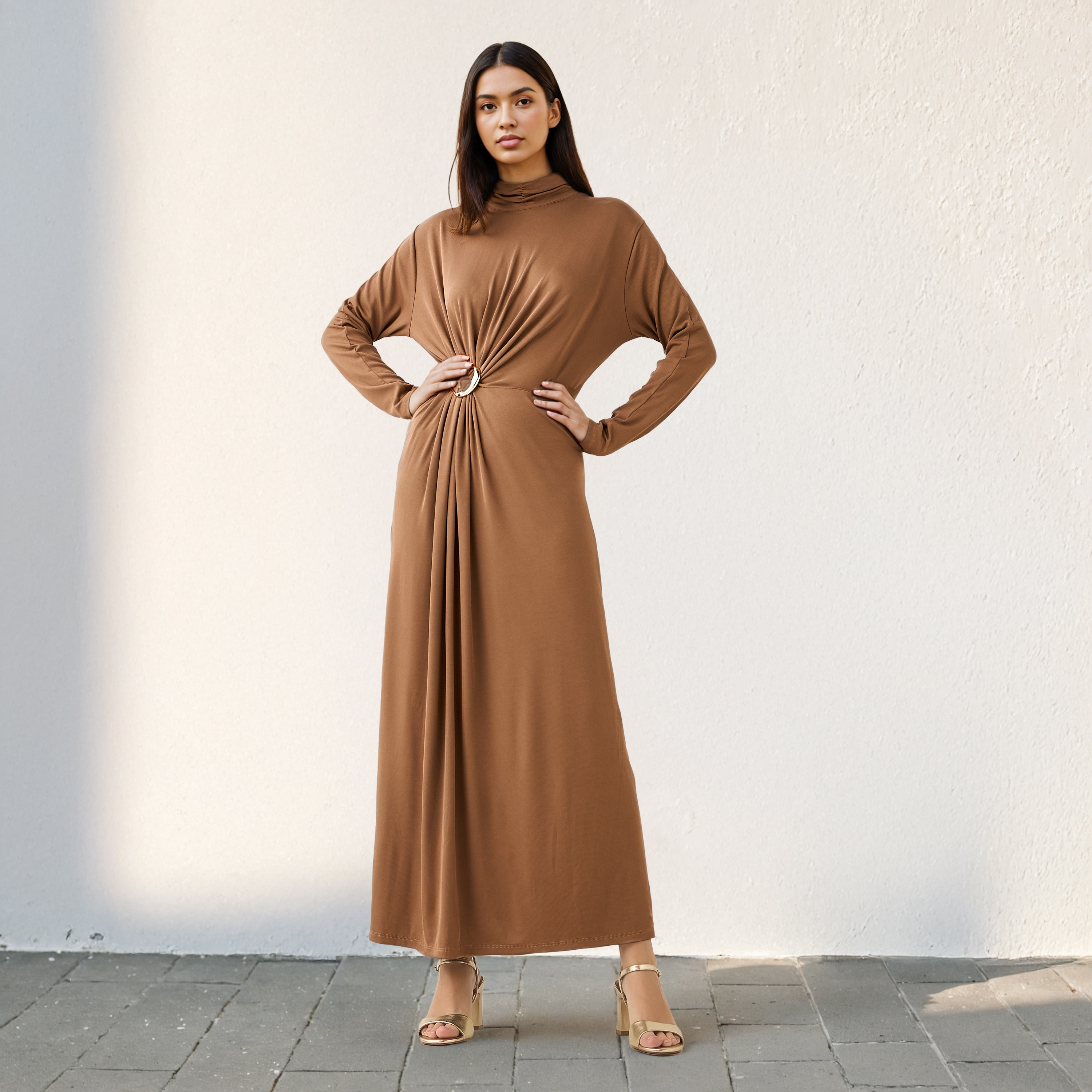 Iconic High Neck Draped Dress-women-clothing-dresses-image-2