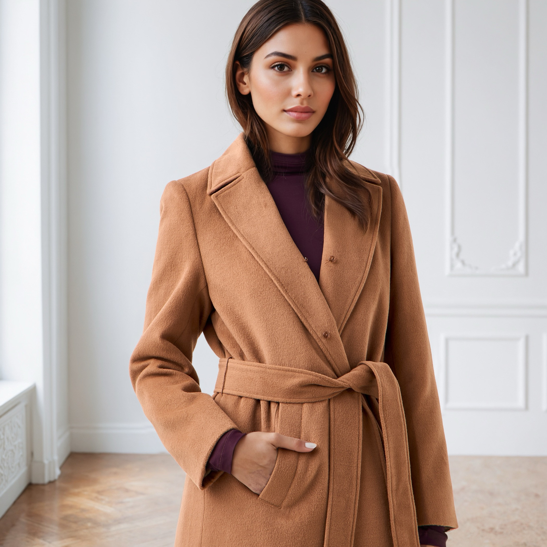 معطف ترنش عادي بياقة فرو صناعي قابلة للإزالة من آيكونيك-women-clothing-coatsandjackets-coats-image-5