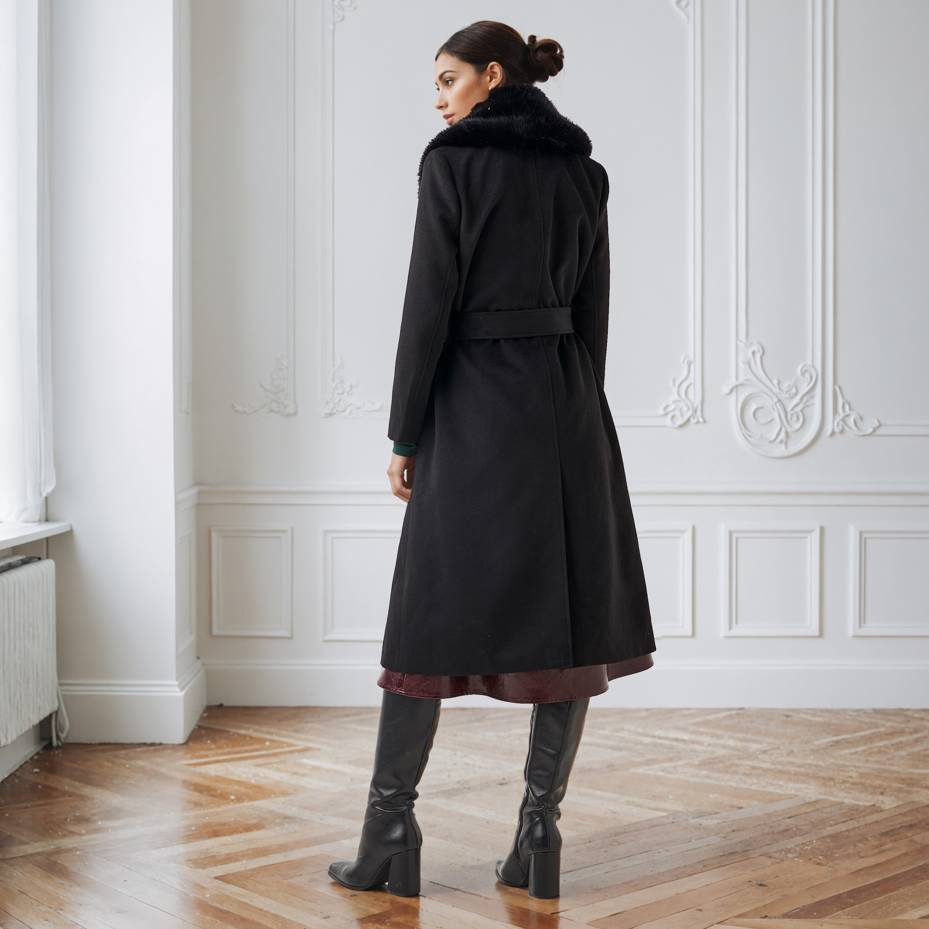 معطف ترنش عادي بياقة فرو صناعي قابلة للإزالة من آيكونيك-women-winterwear-coatsandjackets-coats-image-10