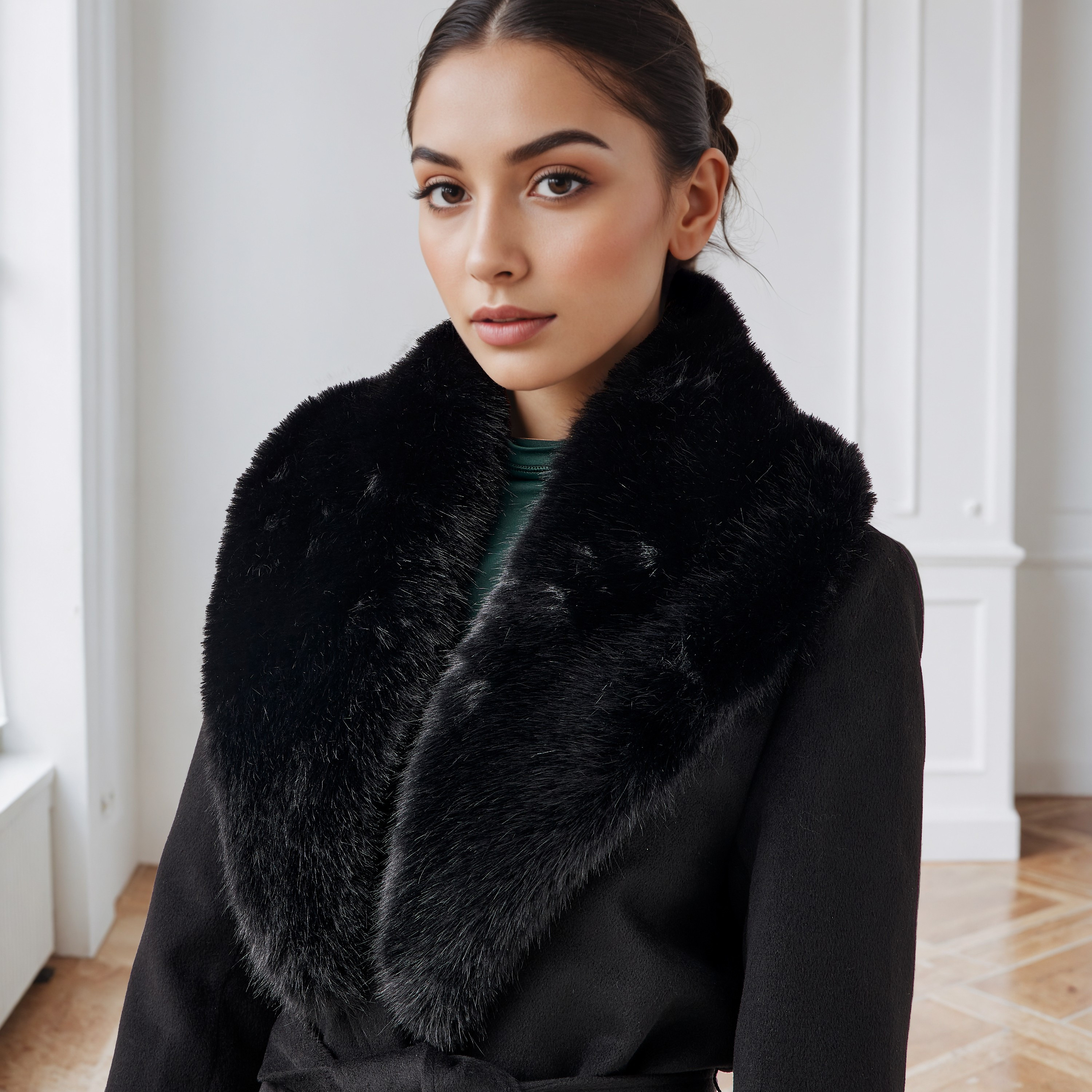 معطف ترنش عادي بياقة فرو صناعي قابلة للإزالة من آيكونيك-women-winterwear-coatsandjackets-coats-image-11