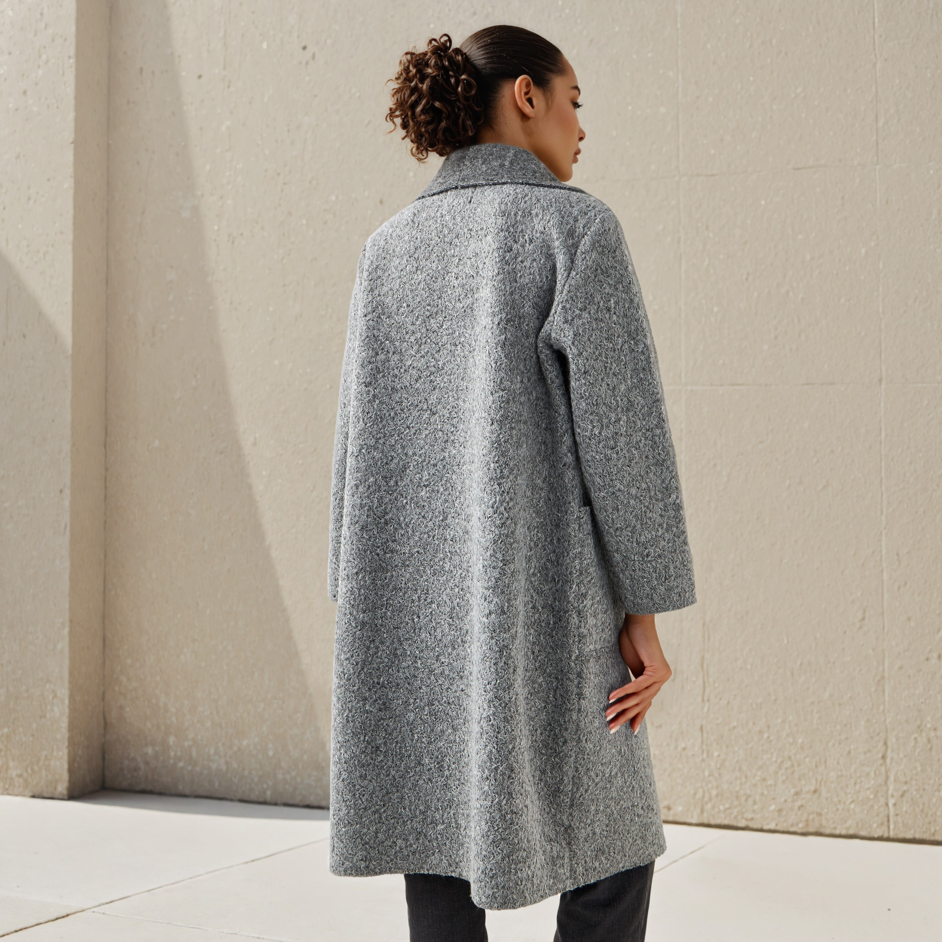 Iconic Knee Length Polyester Waterfall Collar Trench Coat-women-clothing-coatsandjackets-coats-image-3