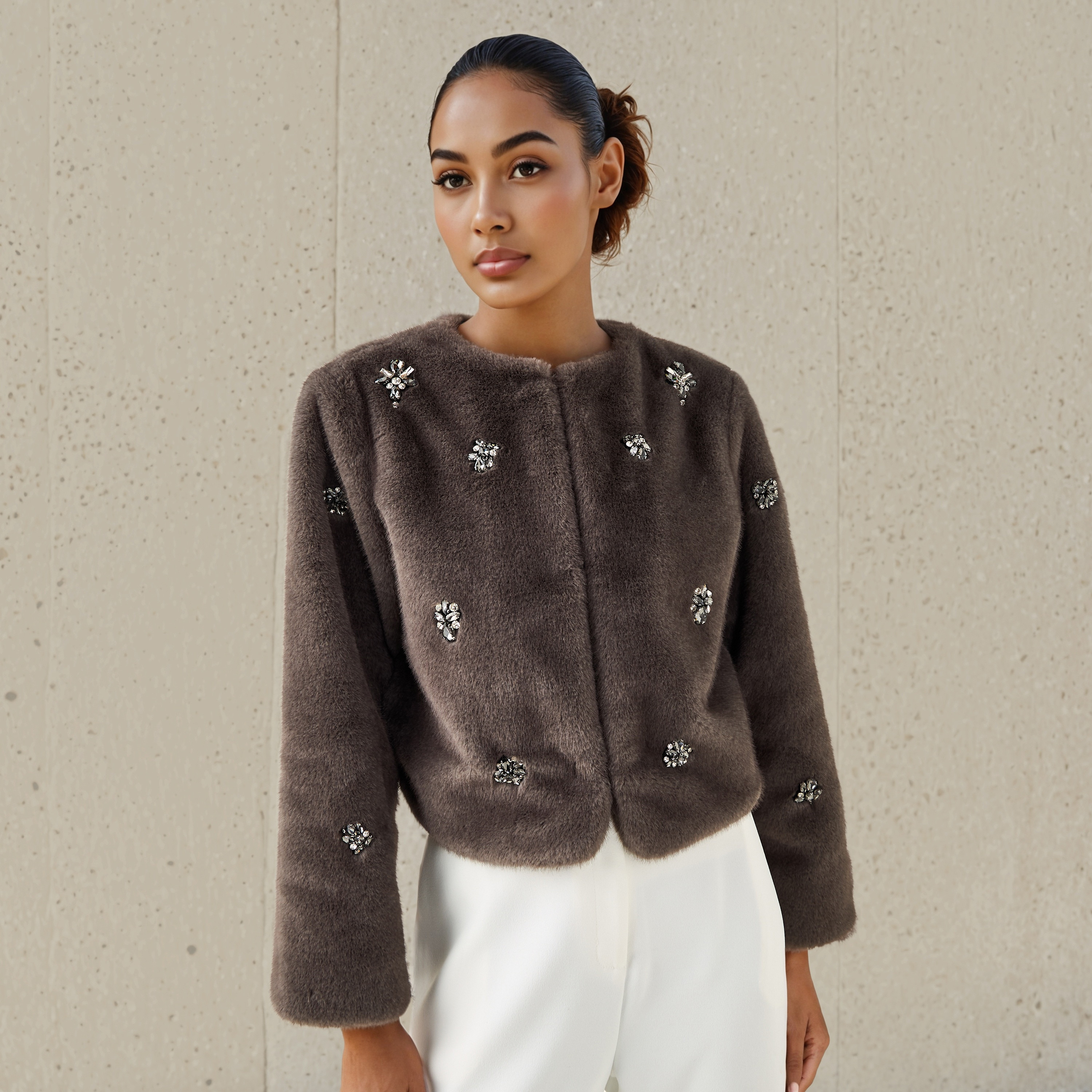 Iconic Embellished Faux Fur Jacket-women-winterwear-coatsandjackets-jackets-image-1