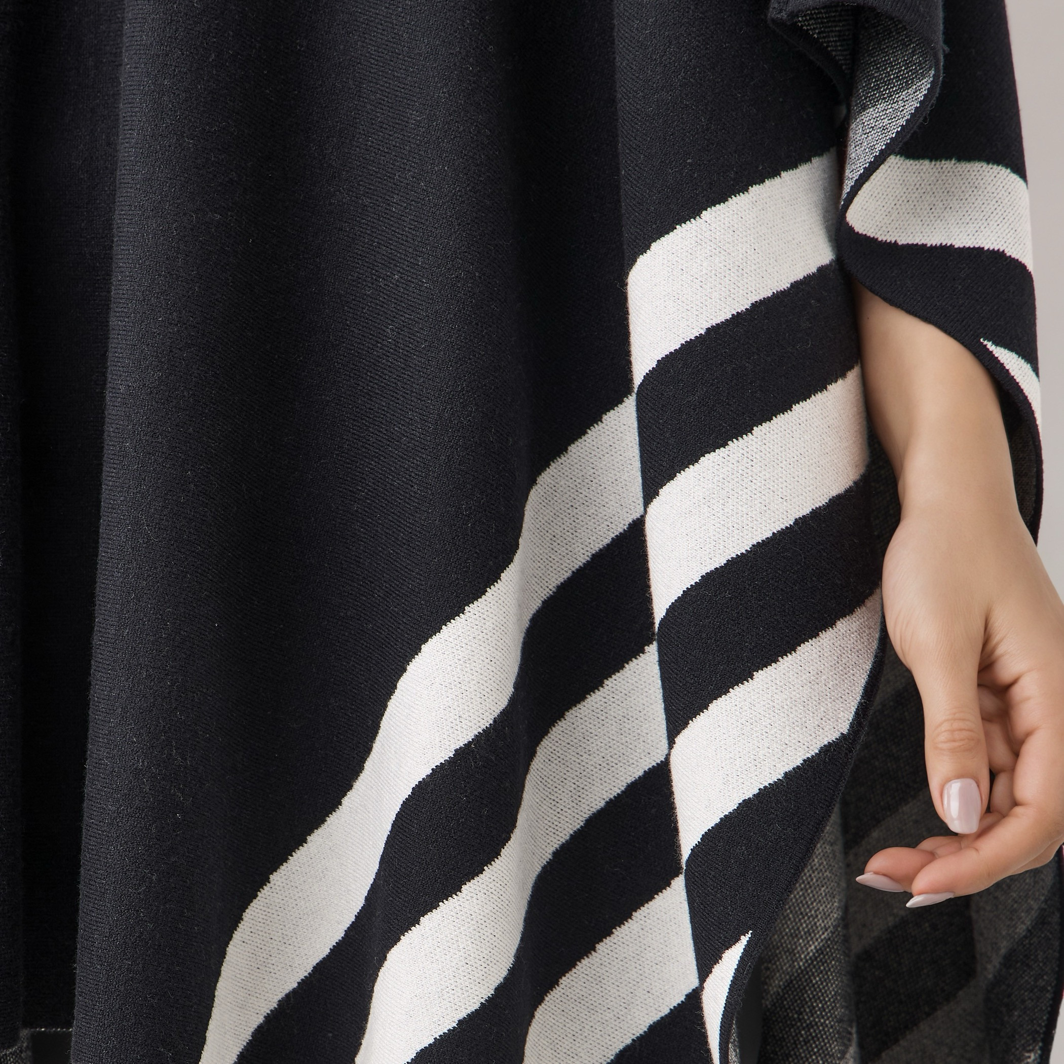 Iconic Colourblock High Neck Poncho-women-winterwear-cardigansandjumpers-cardigans-image-5