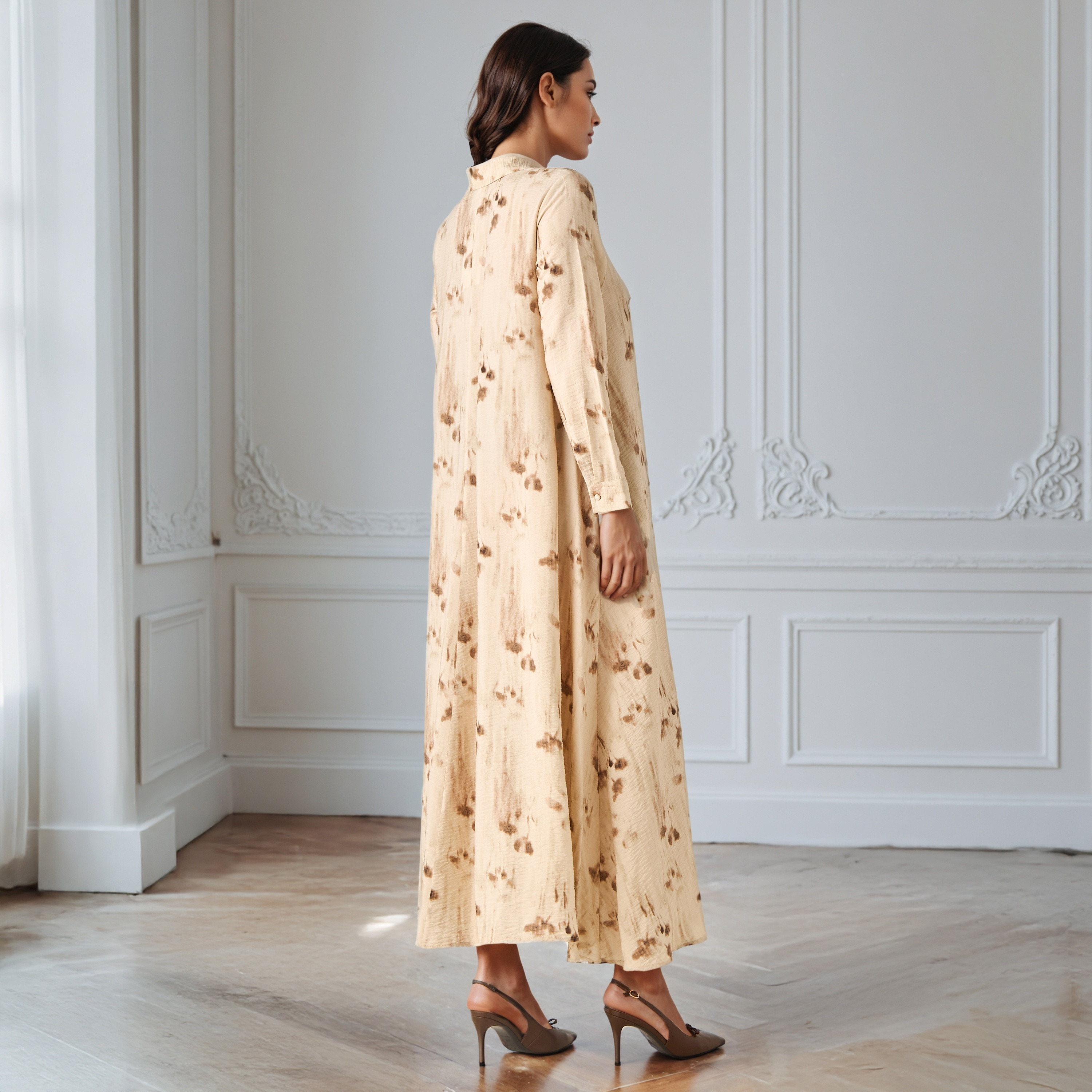 Iconic Printed Collared Trapeze Dress-women-clothing-dresses-image-4