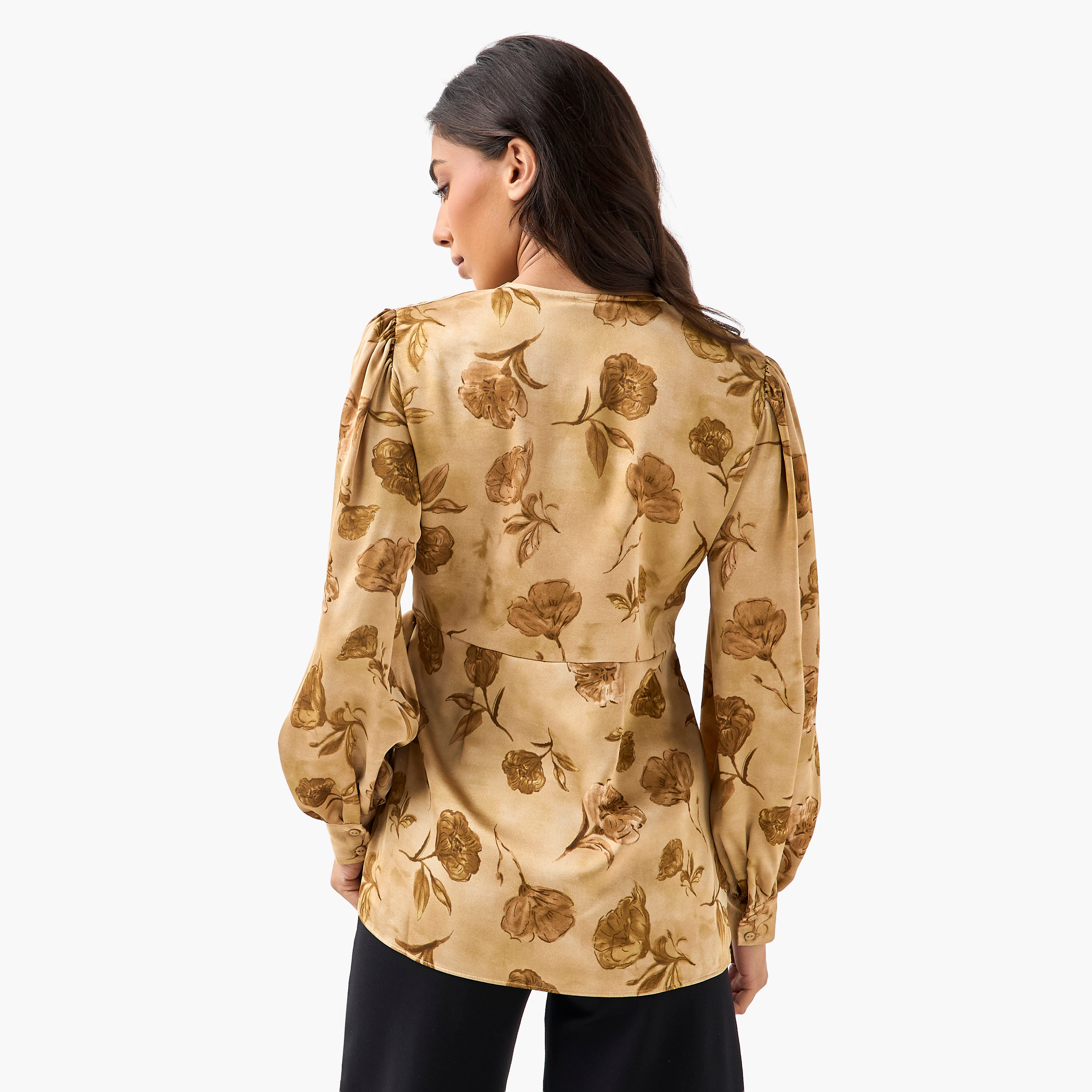 Iconic Relaxed Fit Polyester Wrap Top with Tie-Ups-women-clothing-shirtsandblouses-blouses-image-4