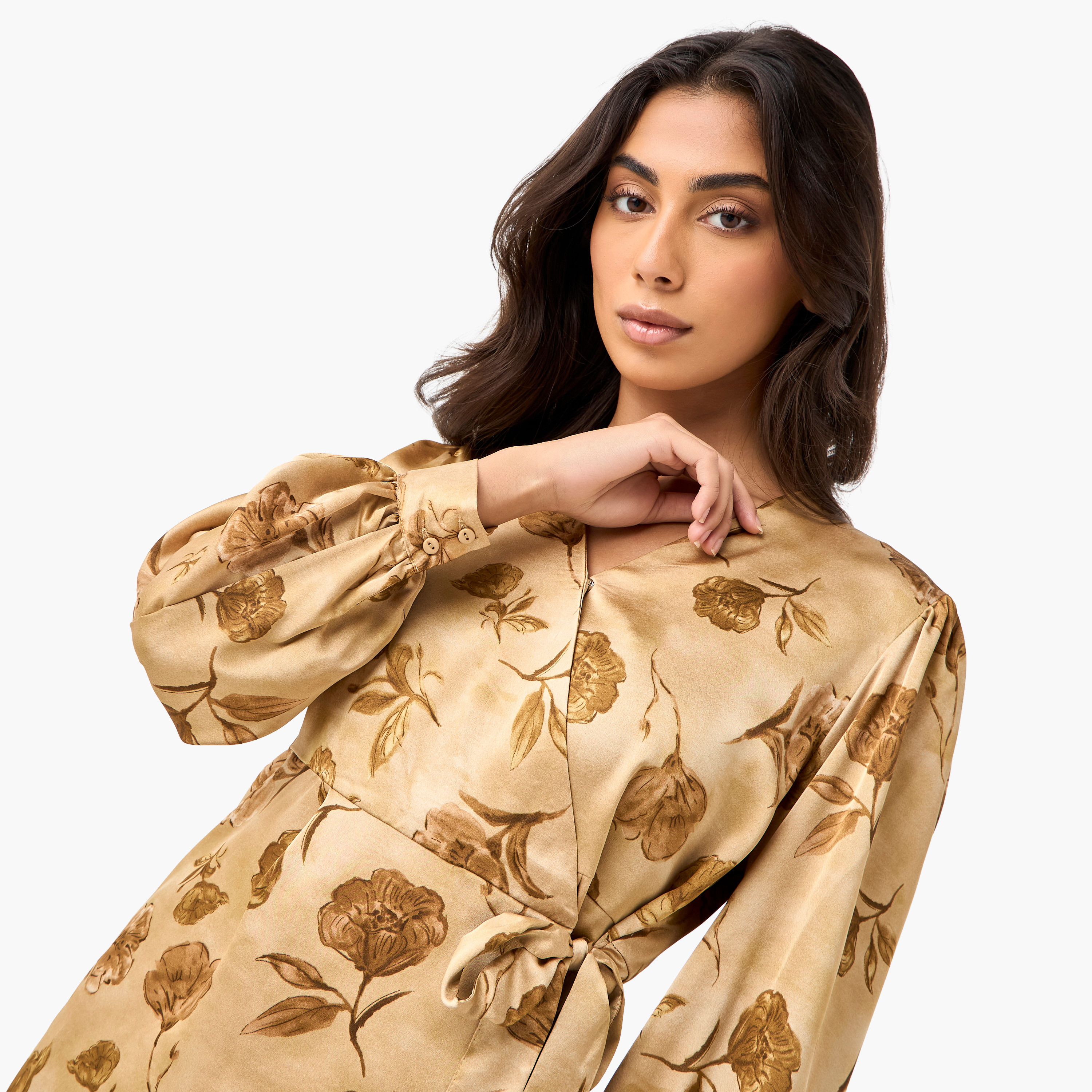Iconic Relaxed Fit Polyester Wrap Top with Tie-Ups-women-clothing-shirtsandblouses-blouses-image-5