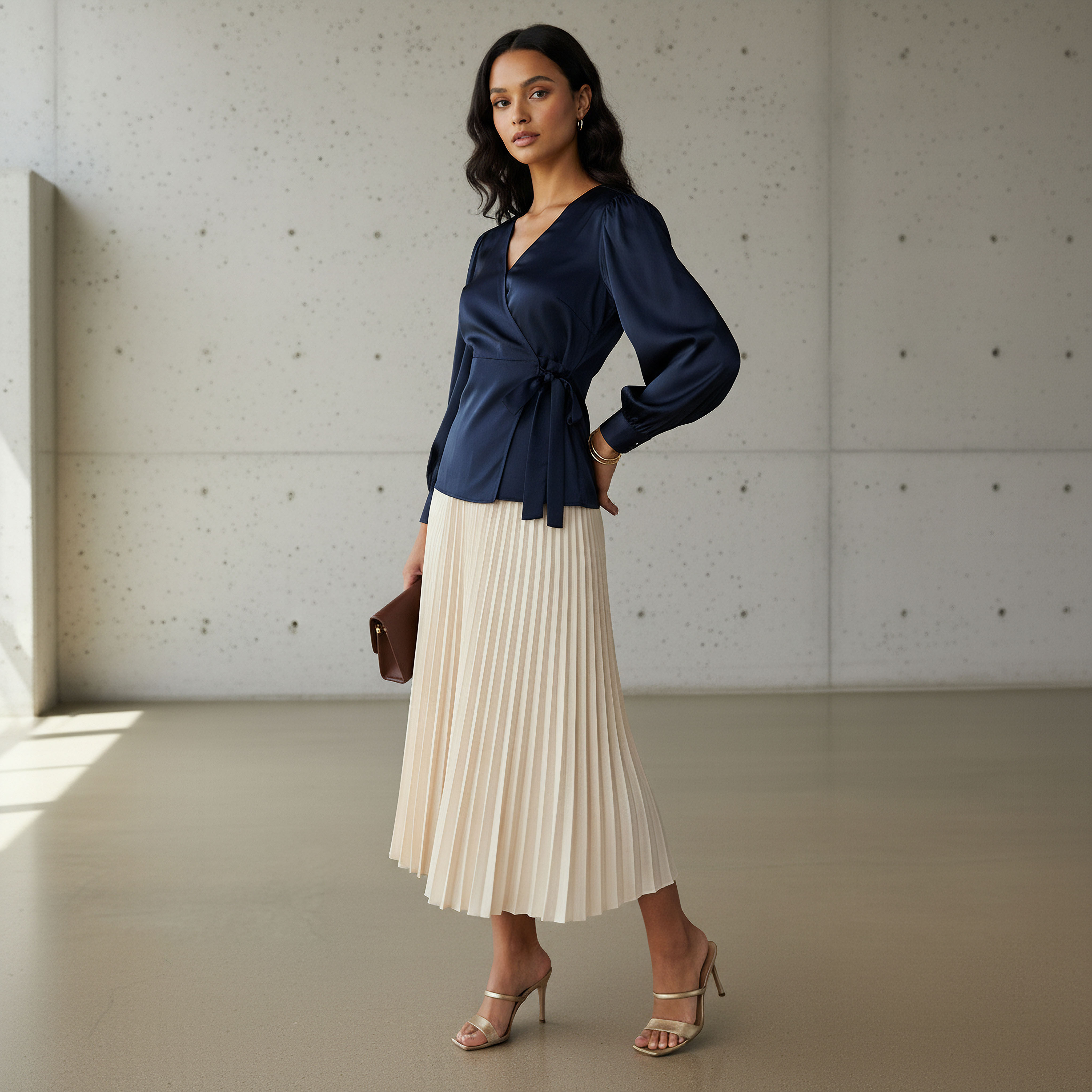 Iconic Relaxed Fit Polyester Wrap Top with Tie-Ups-women-clothing-shirtsandblouses-blouses-image-2