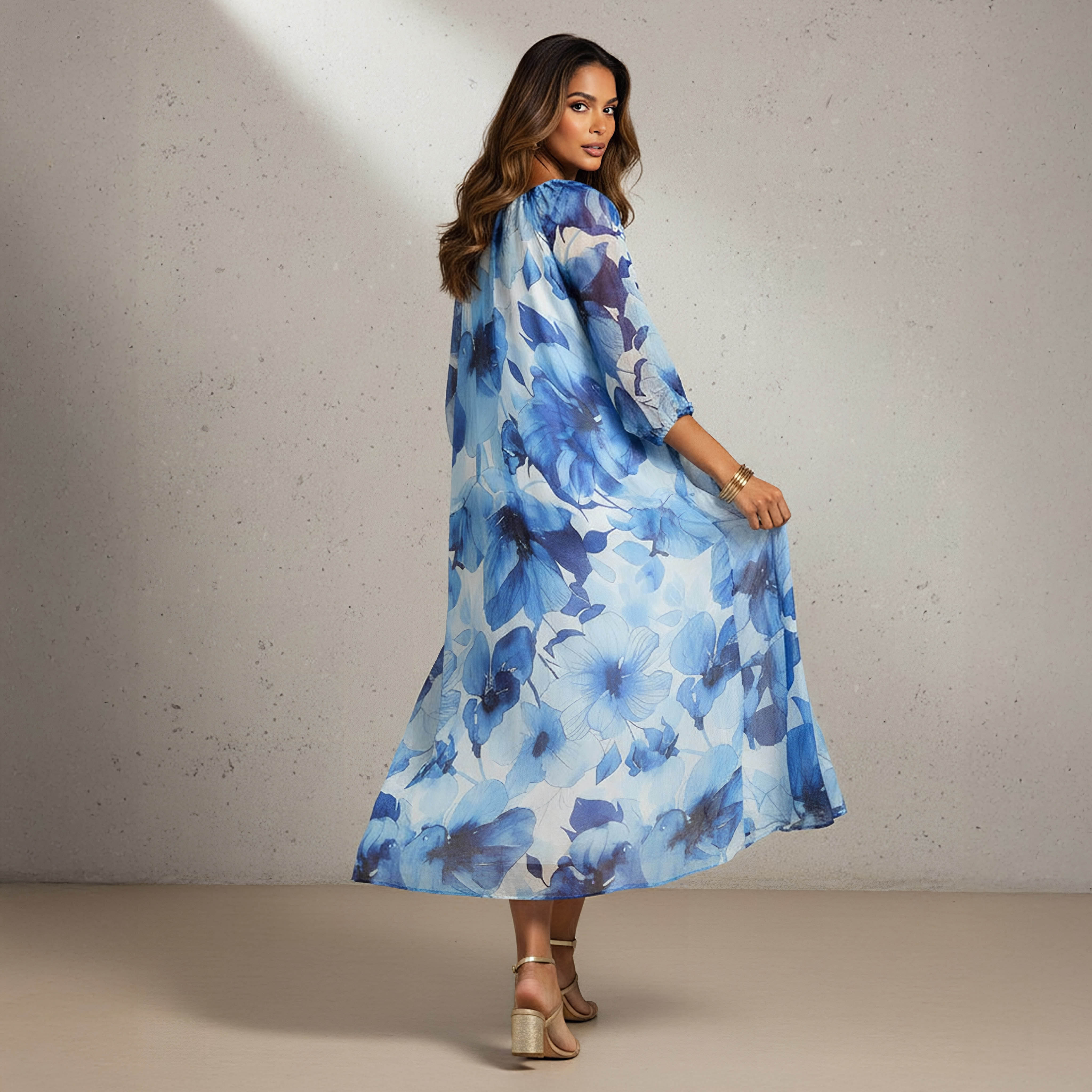 Iconic Floral Print Midi Dress with Pockets-women-clothing-dresses-image-3