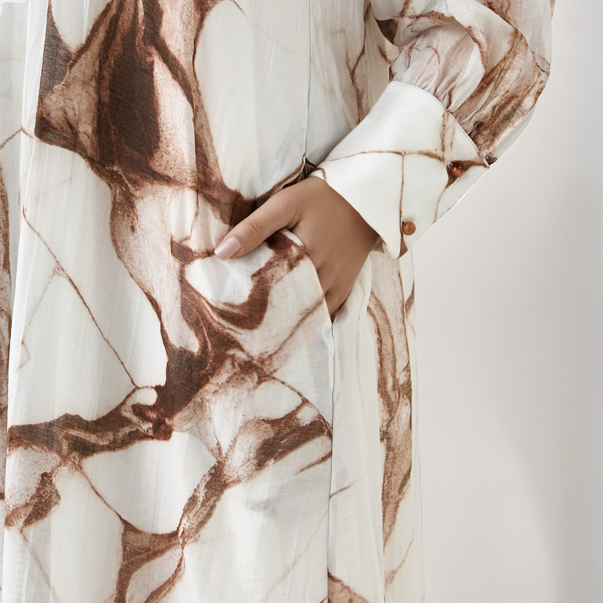 Iconic Marble Print Midi Dress with Pockets-women-clothing-dresses-image-5
