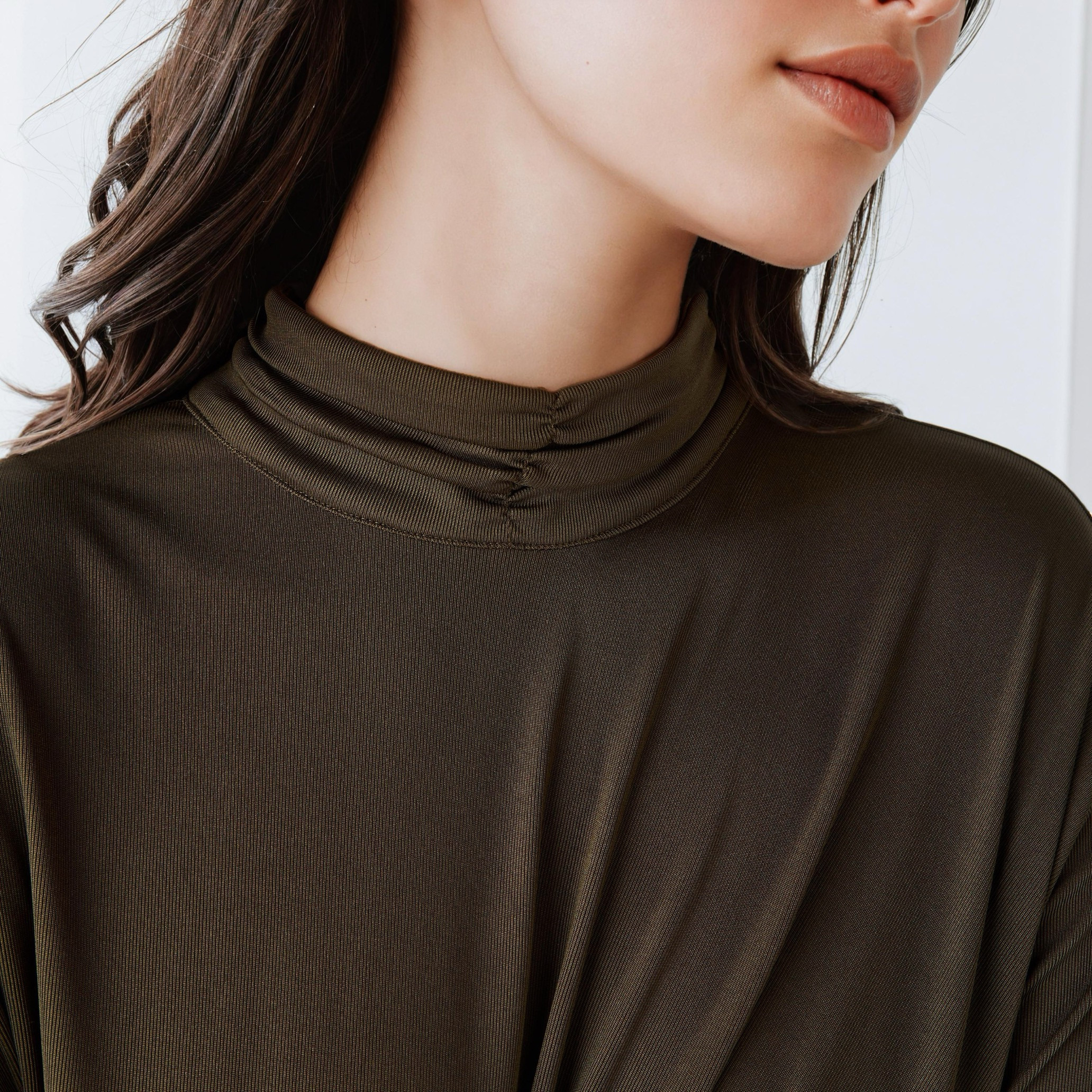 Iconic Textured Midi Dress with High Neck-women-clothing-dresses-image-3