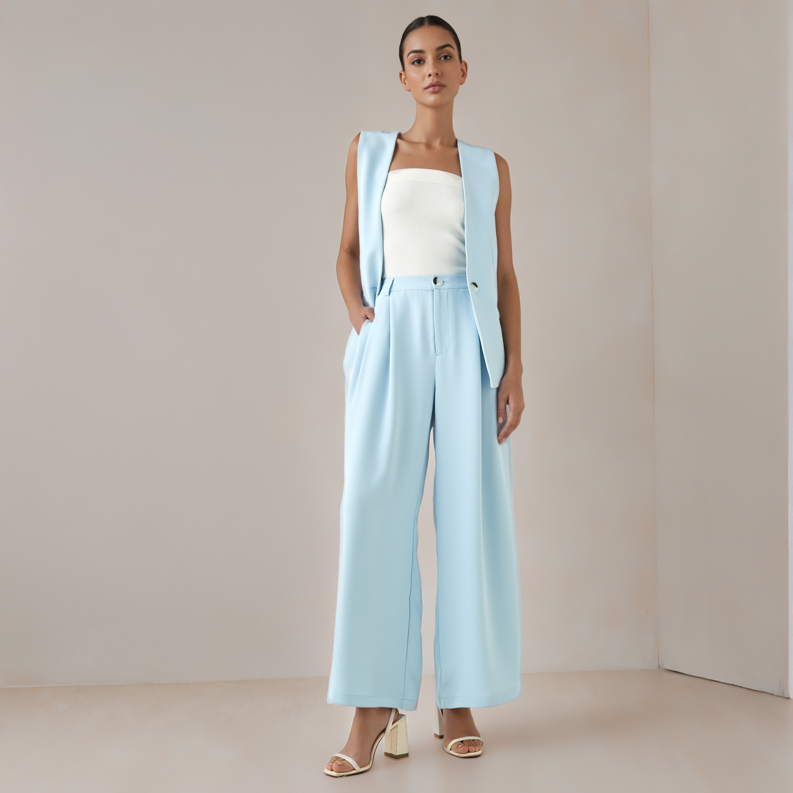 بنطلون بكسرات وساق واسعة من آيكونيك-women-clothing-trousers-image-2