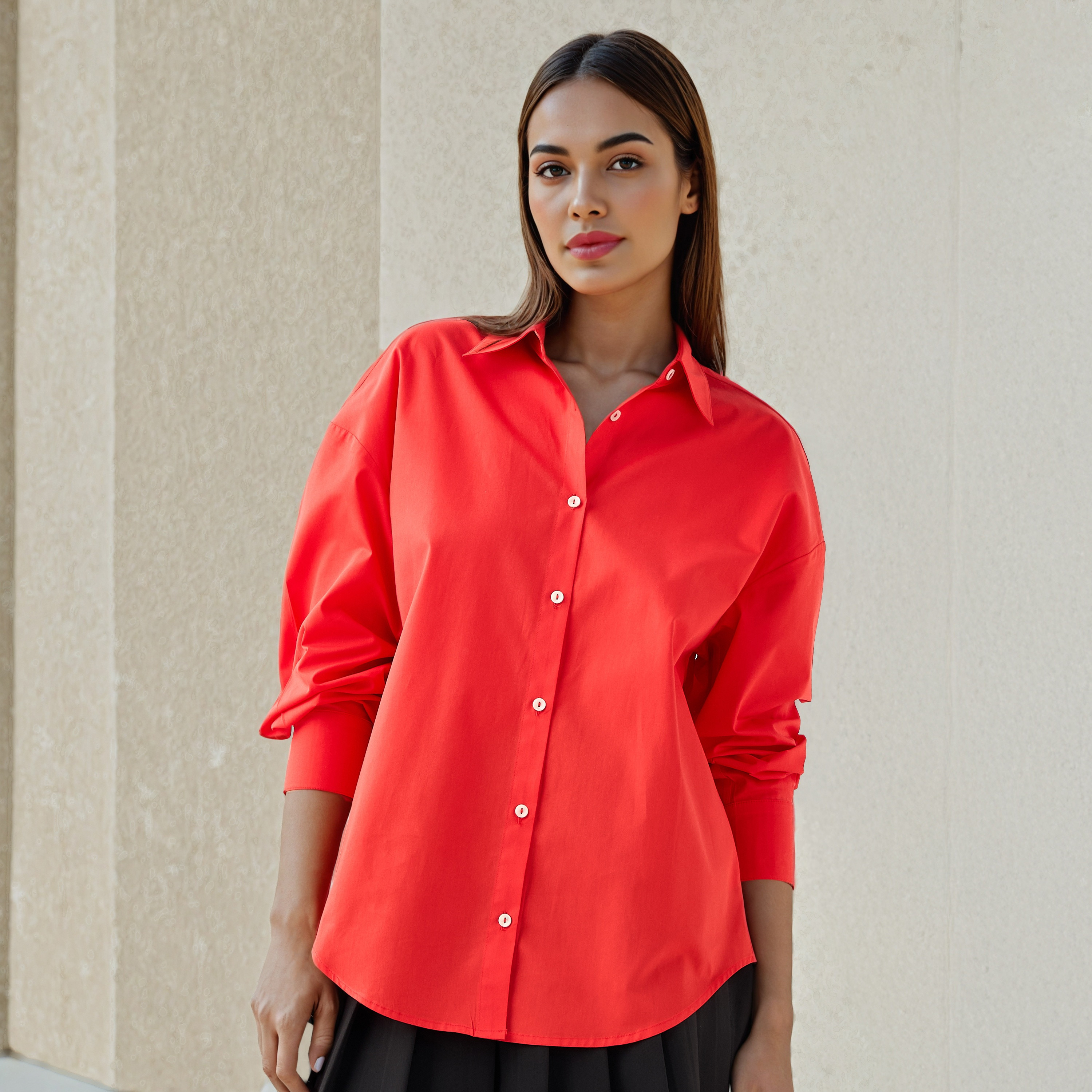 Iconic Cutout Accent Cotton Shirt-women-clothing-shirtsandblouses-shirts-image-3