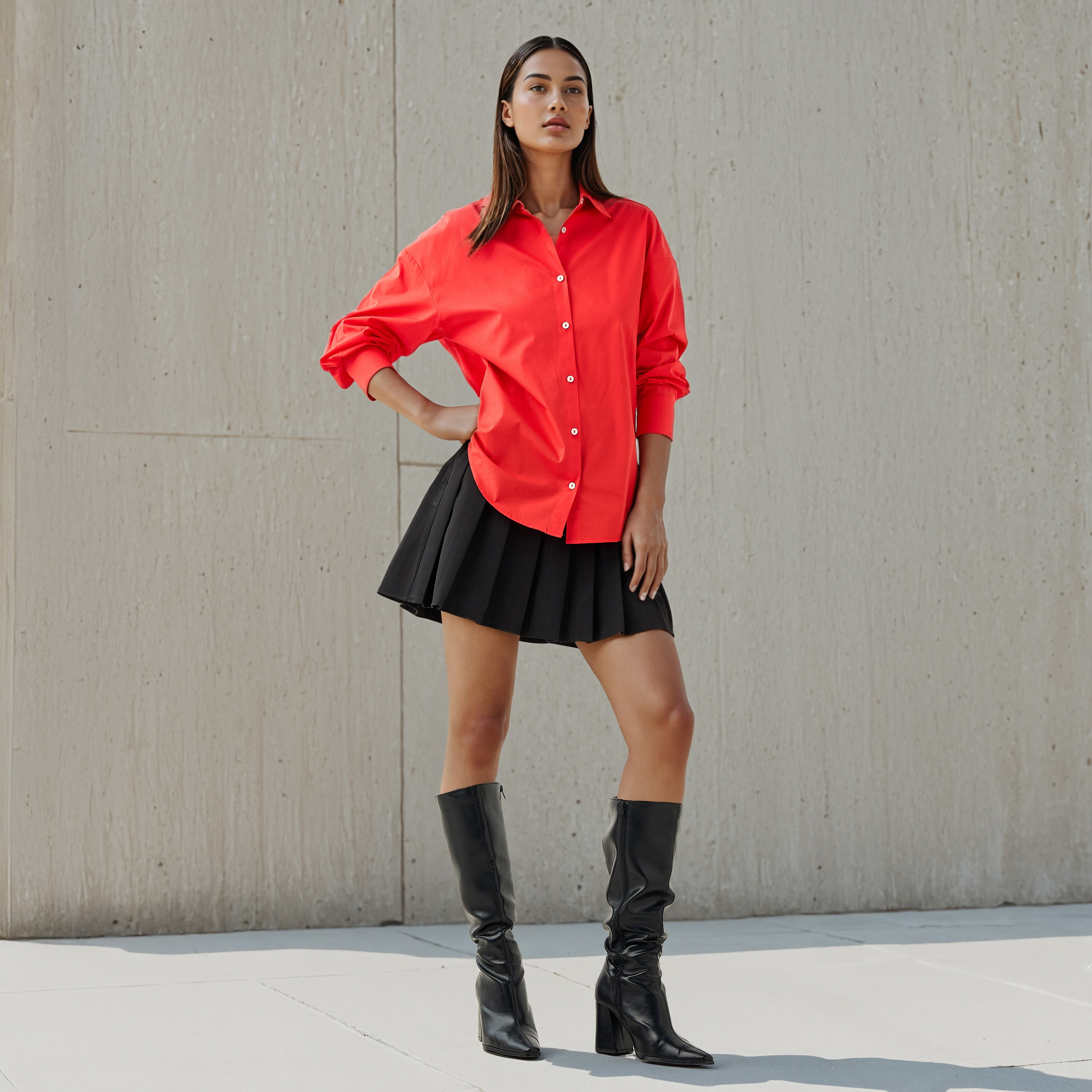 Iconic Cutout Accent Cotton Shirt-women-clothing-shirtsandblouses-shirts-image-2