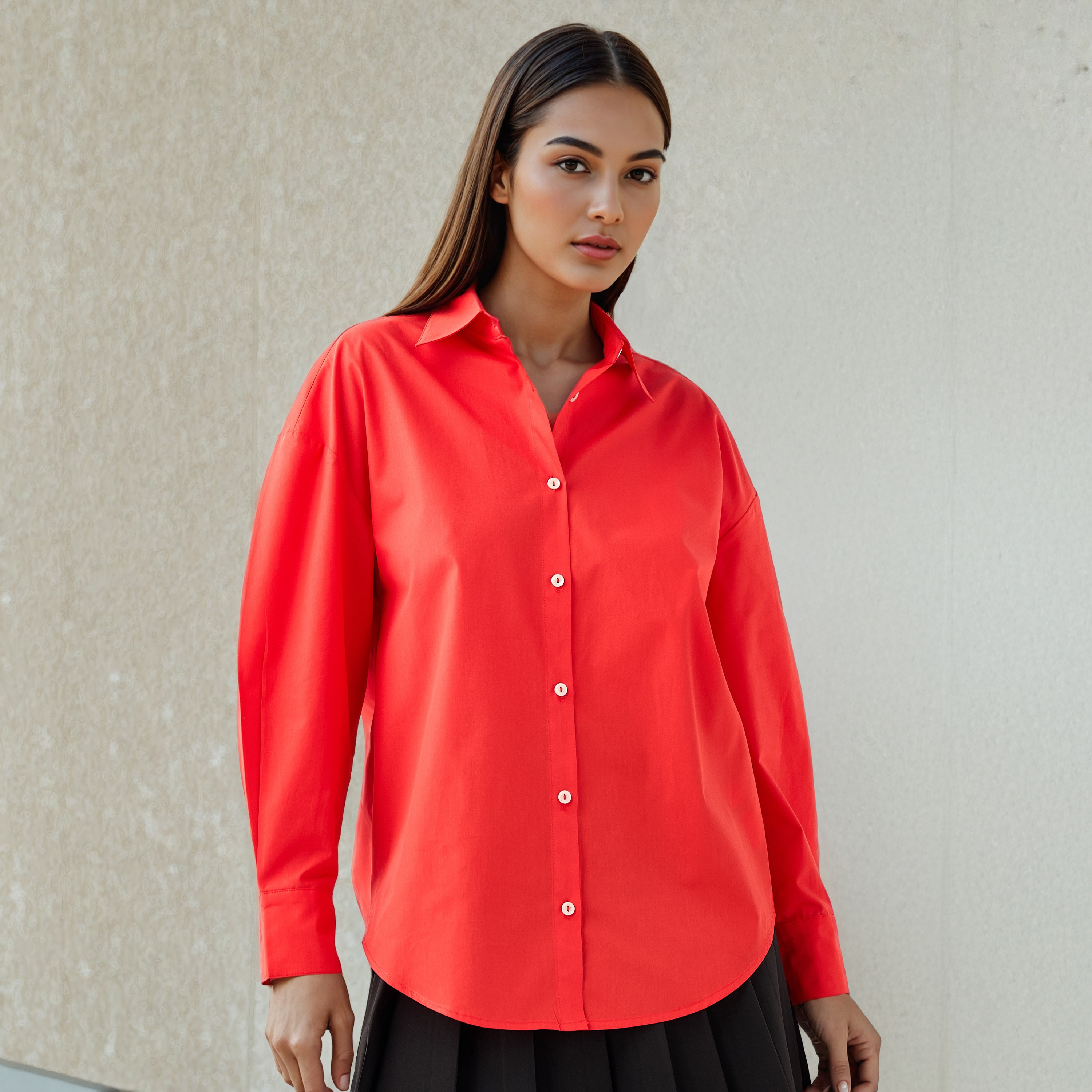 Iconic Cutout Accent Cotton Shirt-women-clothing-shirtsandblouses-shirts-image-5
