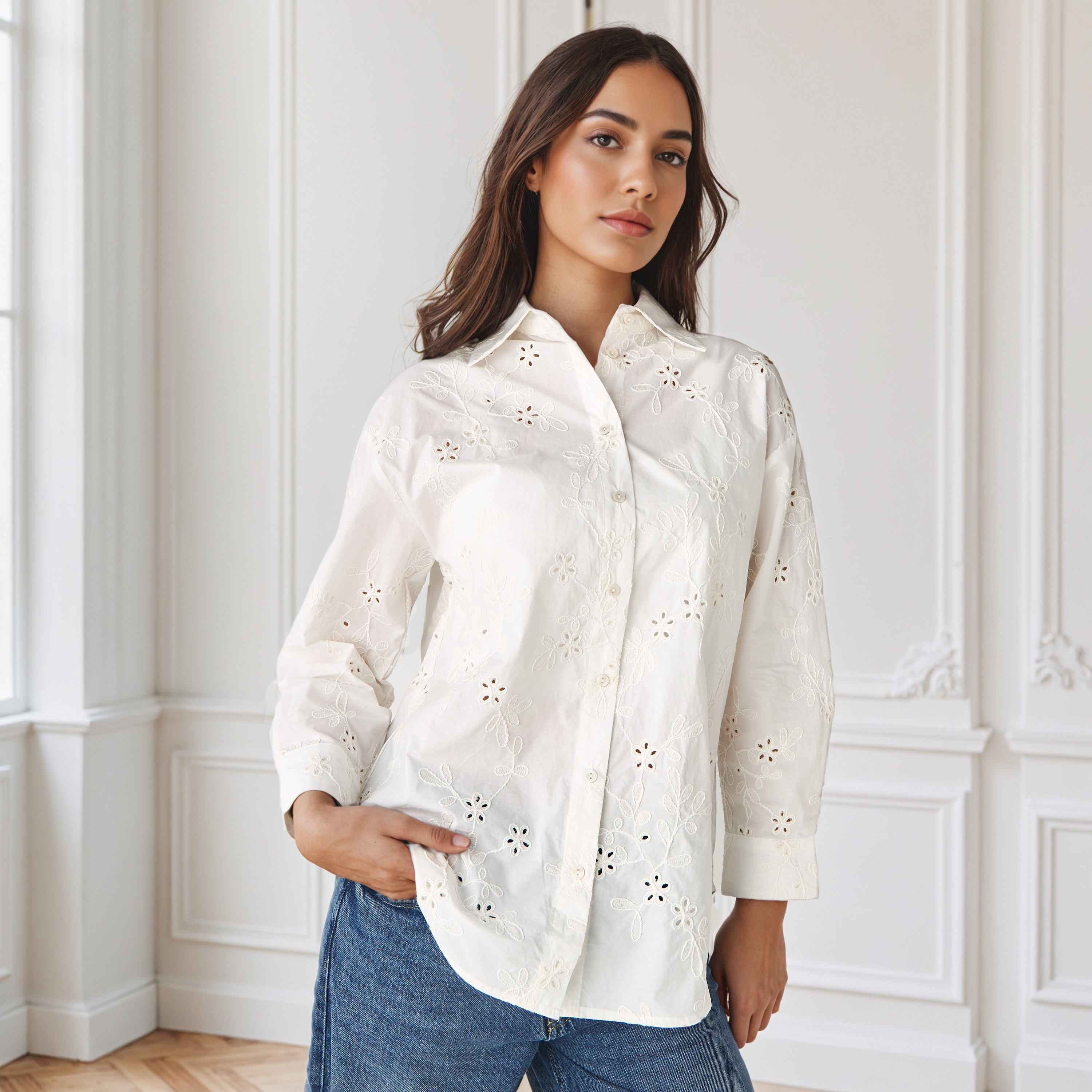 Iconic Oversized Embroidered Cotton Shirt-women-clothing-shirtsandblouses-shirts-image-1