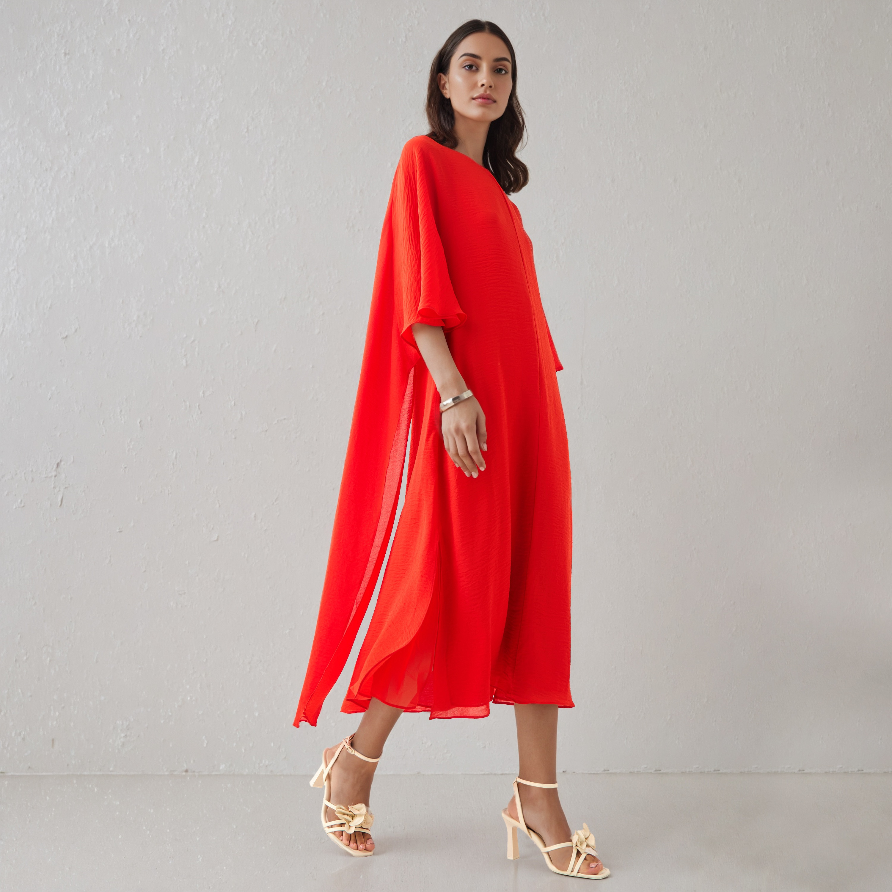 Iconic Midi Party Dress with Cape Sleeves-women-clothing-dresses-image-2